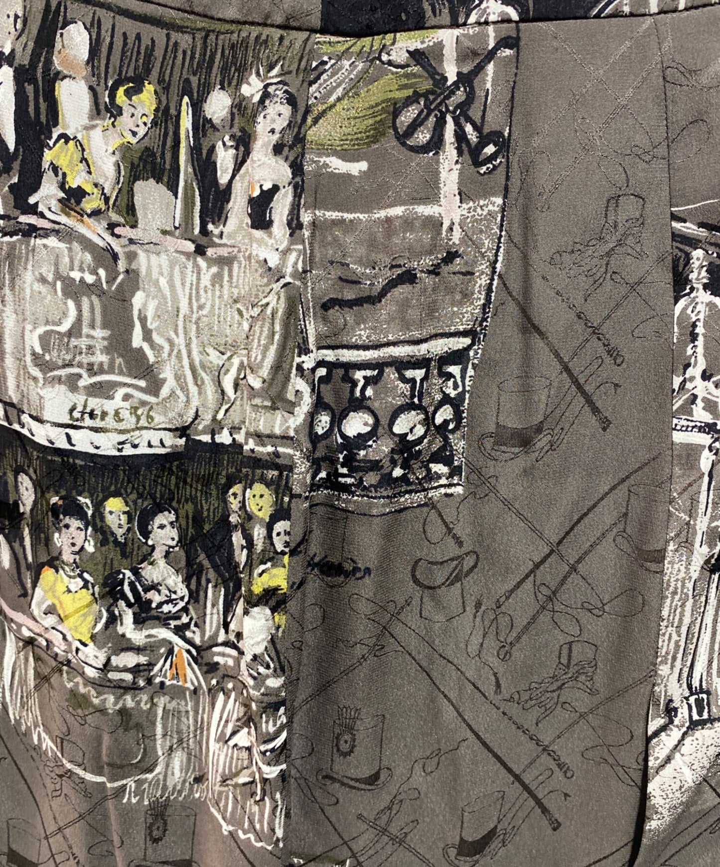 [Pre-owned] HERMES Silk skirt with all-over pattern