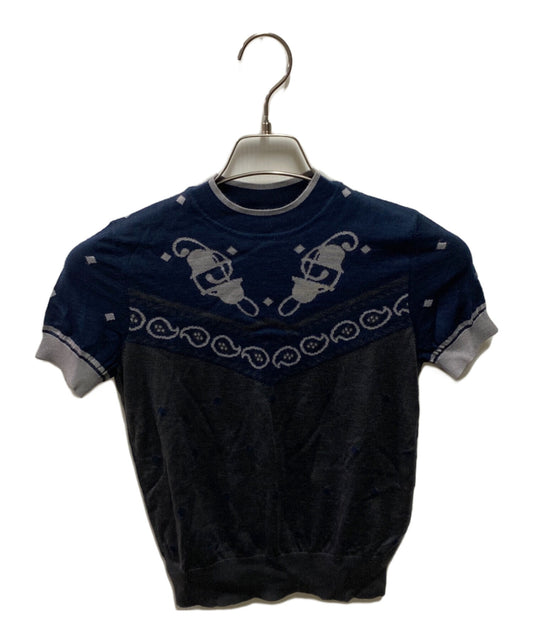 [Pre-owned] HERMES Cashmere silk short-sleeved knit 2H2622D8