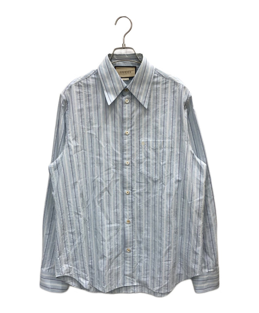 [Pre-owned] GUCCI Striped Collared Long-sleeve Shirt 703041 ZAJTL