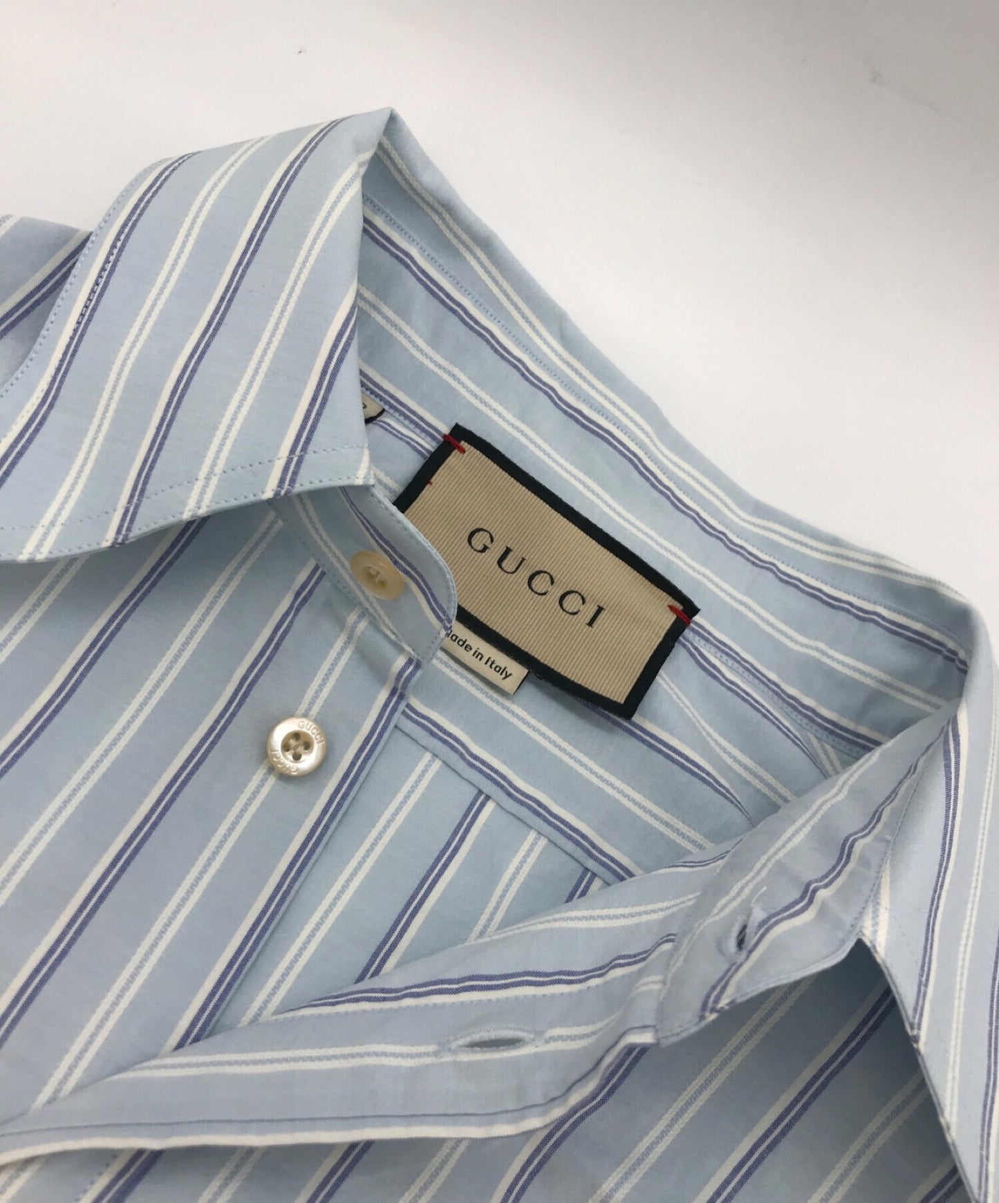 [Pre-owned] GUCCI Striped Collared Long-sleeve Shirt 703041 ZAJTL