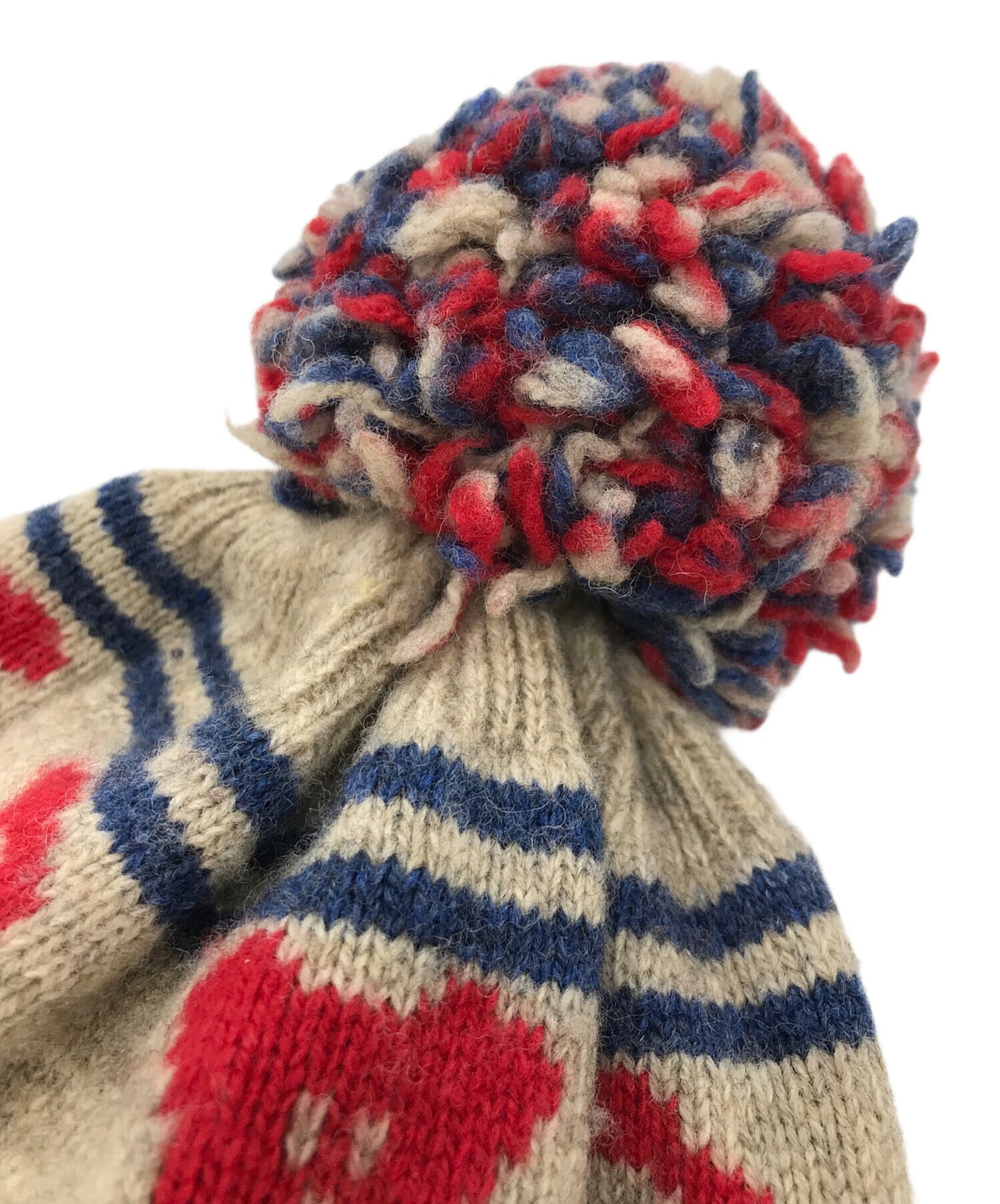 [Pre-owned] Vivienne Westwood Pom-Pom Knit Skull Cap with Earpiece