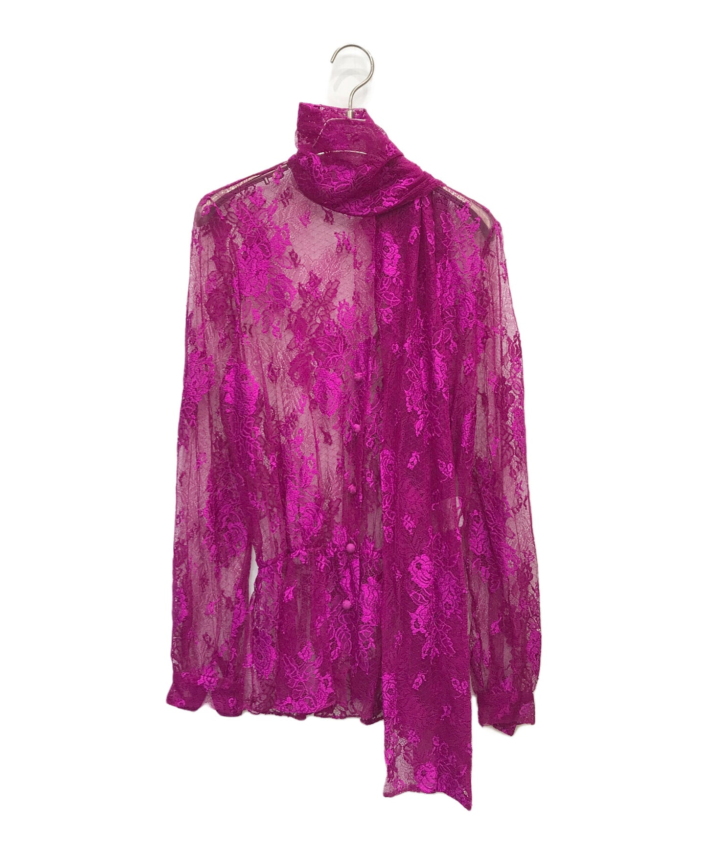 [Pre-owned] BALENCIAGA Fuchsia Lace Blouse 479897 TWG01