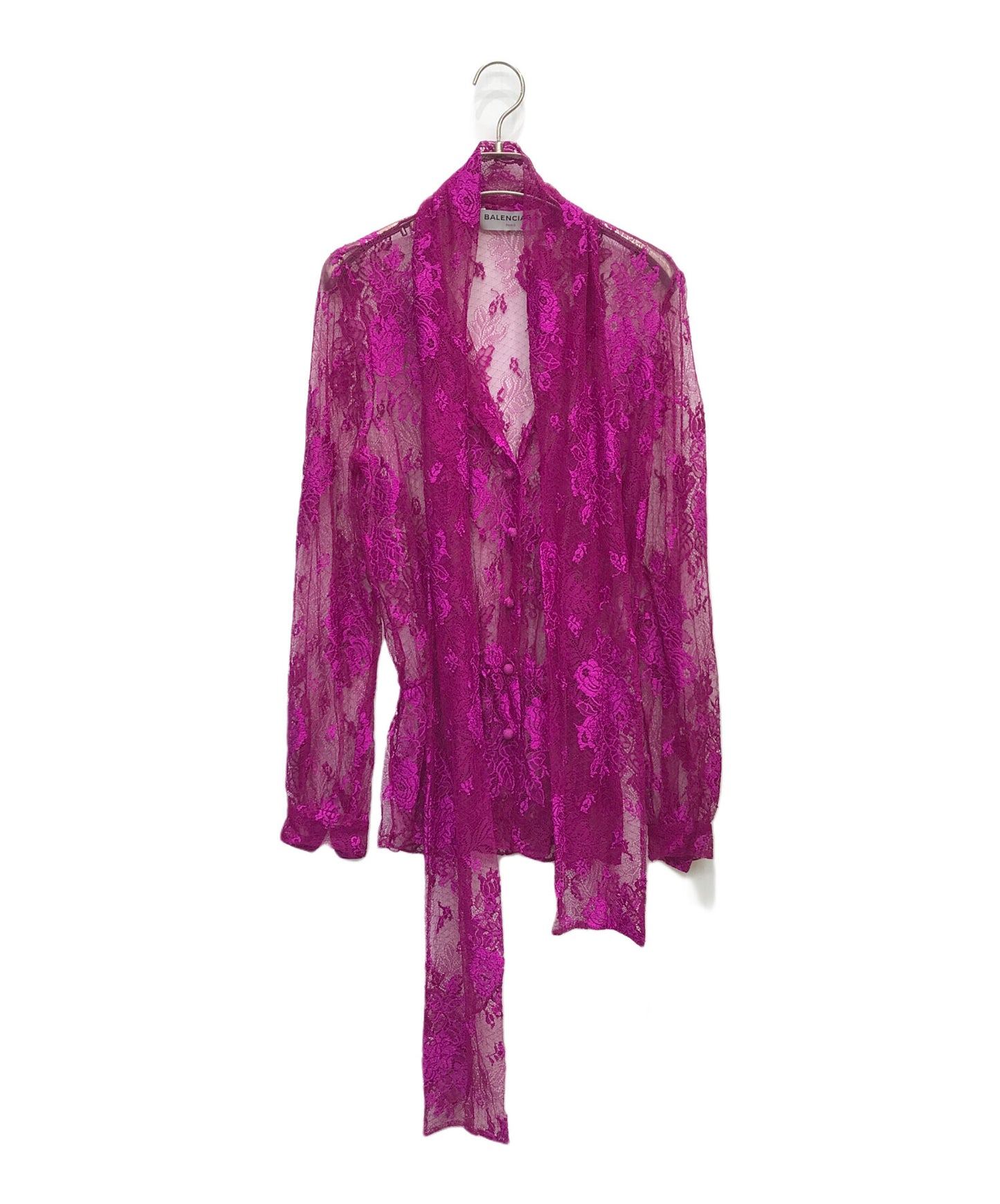 [Pre-owned] BALENCIAGA Fuchsia Lace Blouse 479897 TWG01