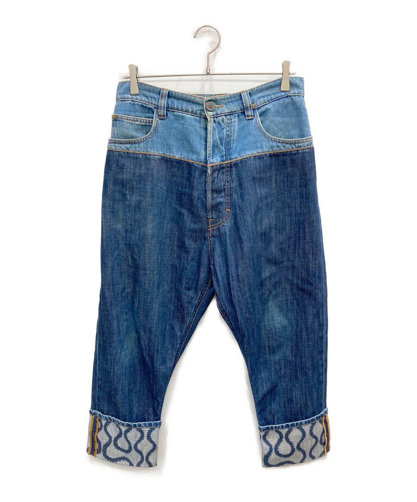 [Pre-owned] Vivienne Westwood ANGLOMANIA Squiggle Pattern Roll-up Denim Pants