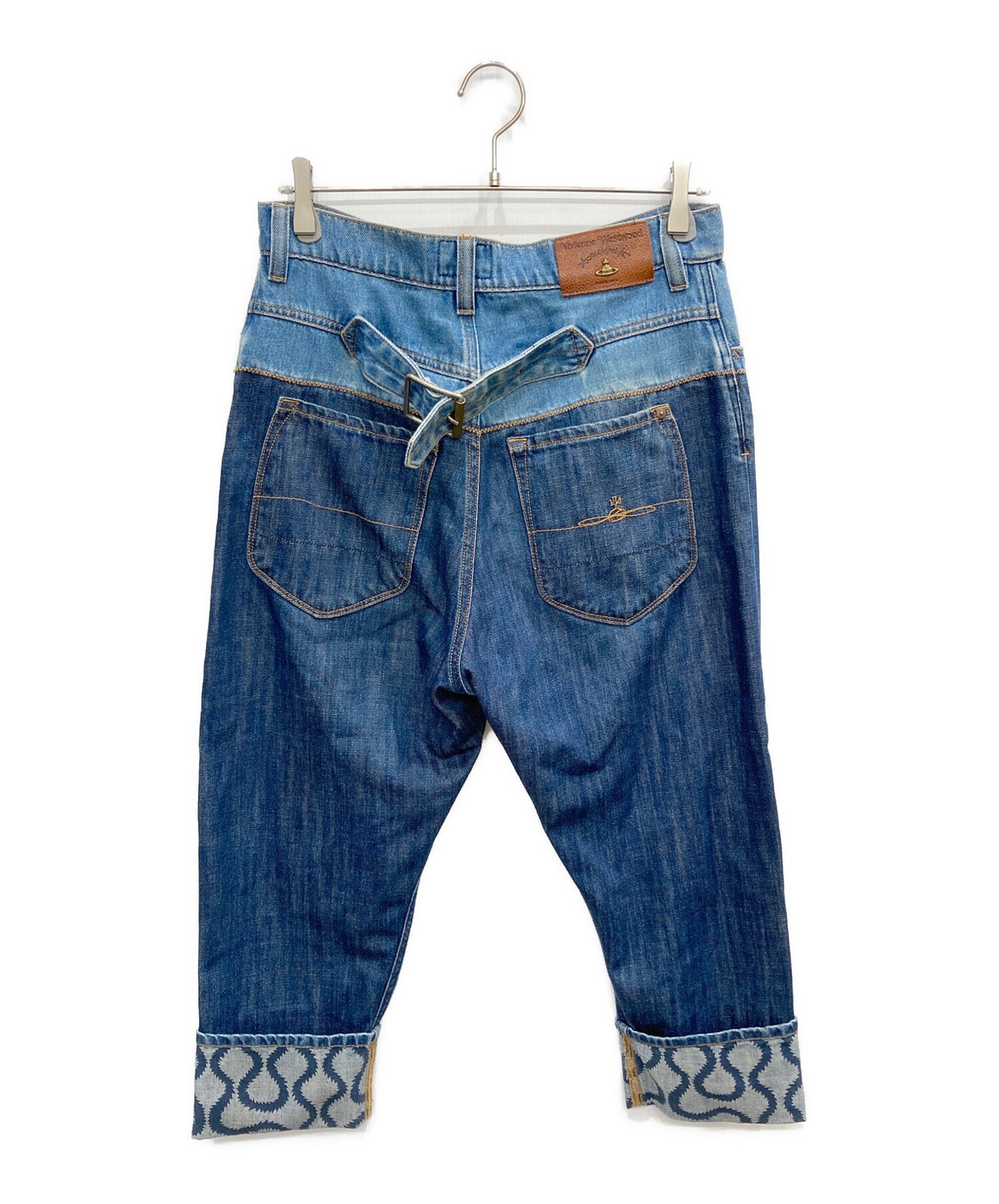 [Pre-owned] Vivienne Westwood ANGLOMANIA Squiggle Pattern Roll-up Denim Pants