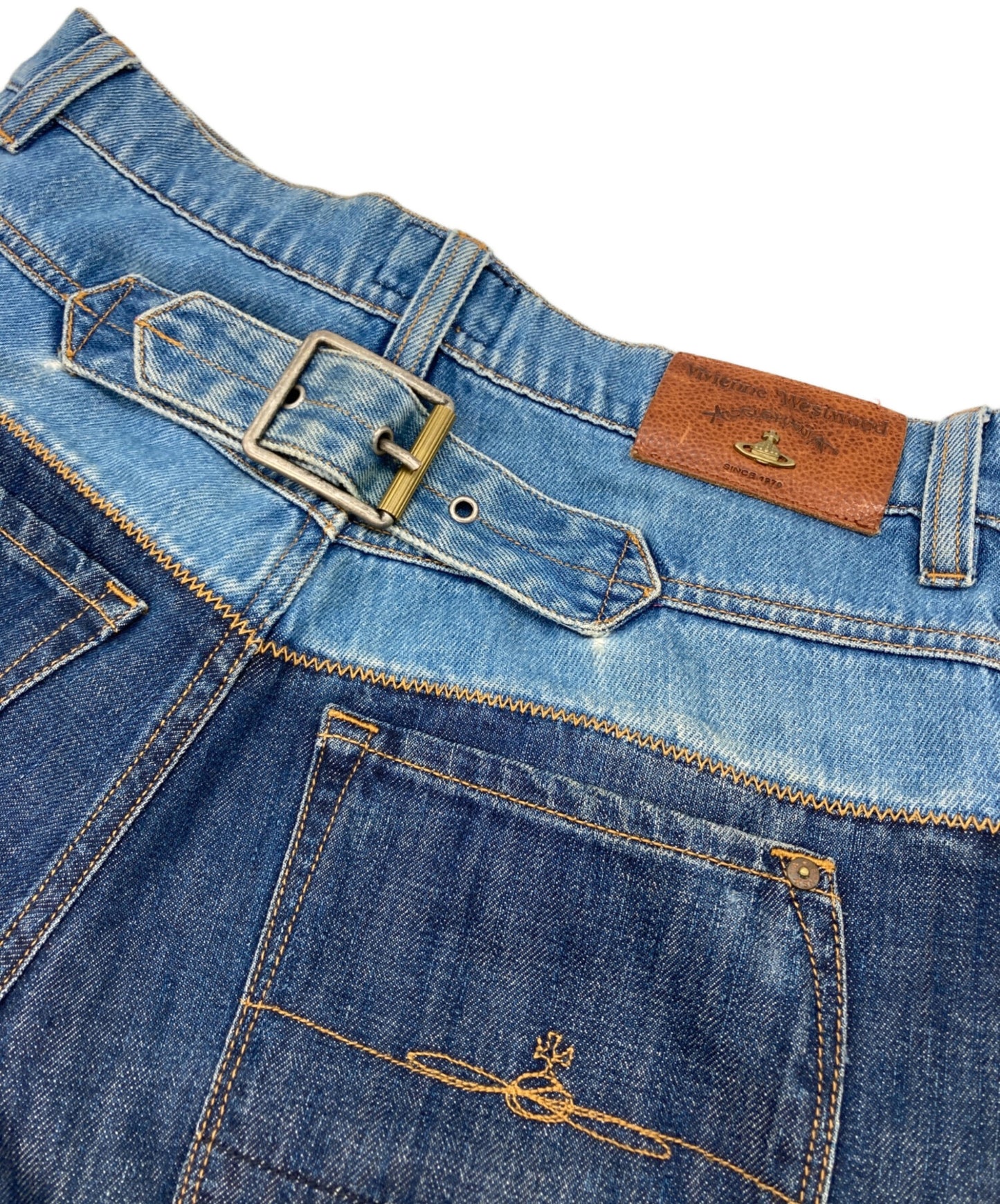 [Pre-owned] Vivienne Westwood ANGLOMANIA Squiggle Pattern Roll-up Denim Pants