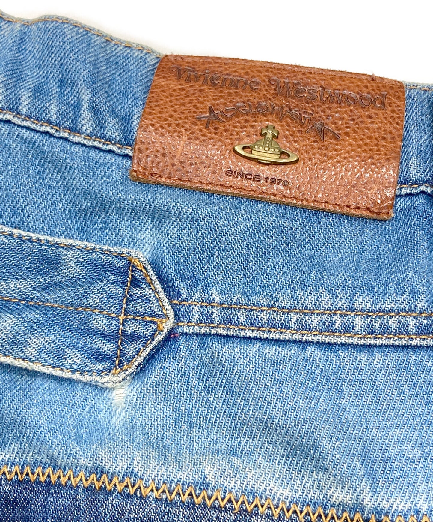 [Pre-owned] Vivienne Westwood ANGLOMANIA Squiggle Pattern Roll-up Denim Pants