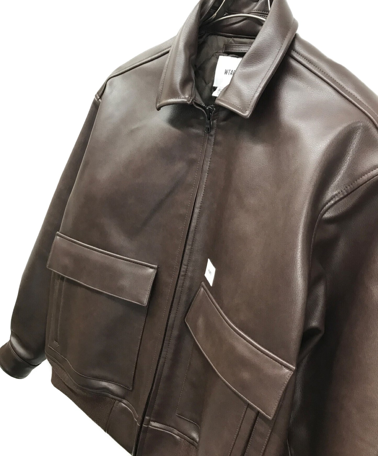 [Pre-owned] WTAPS JFW-01/JACKET/SYNTHETIC.X3.0 Synthetic Leather Flight Jacket Outerwear 222BRDT-JKM07 222BRDT-JKM07