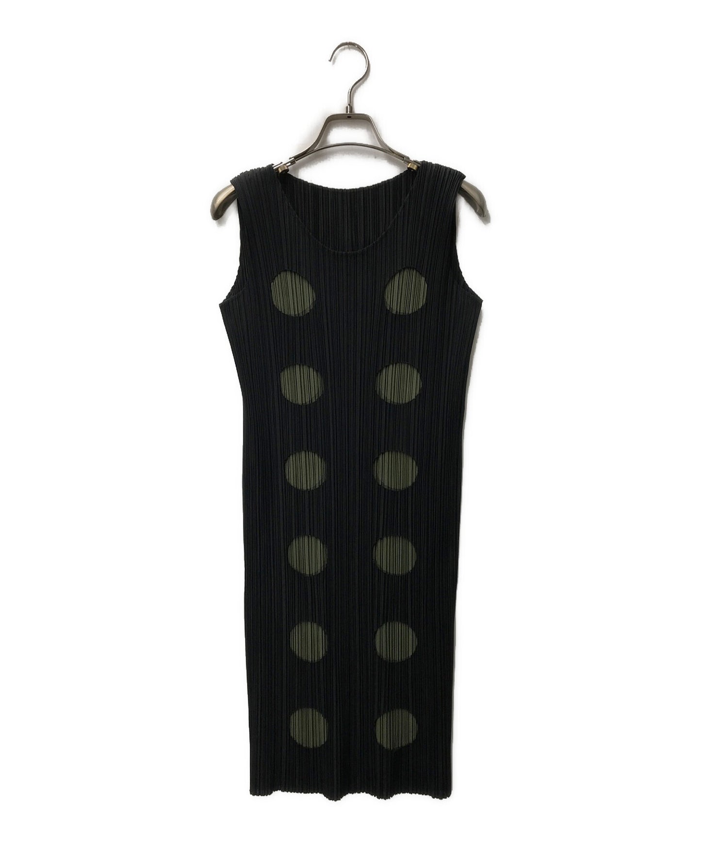 [Pre-owned] PLEATS PLEASE Dot Pleated Dress / PP64-JH251 / Sleeveless Dress / Pleated Dress / Polka Dot PP64-JH251