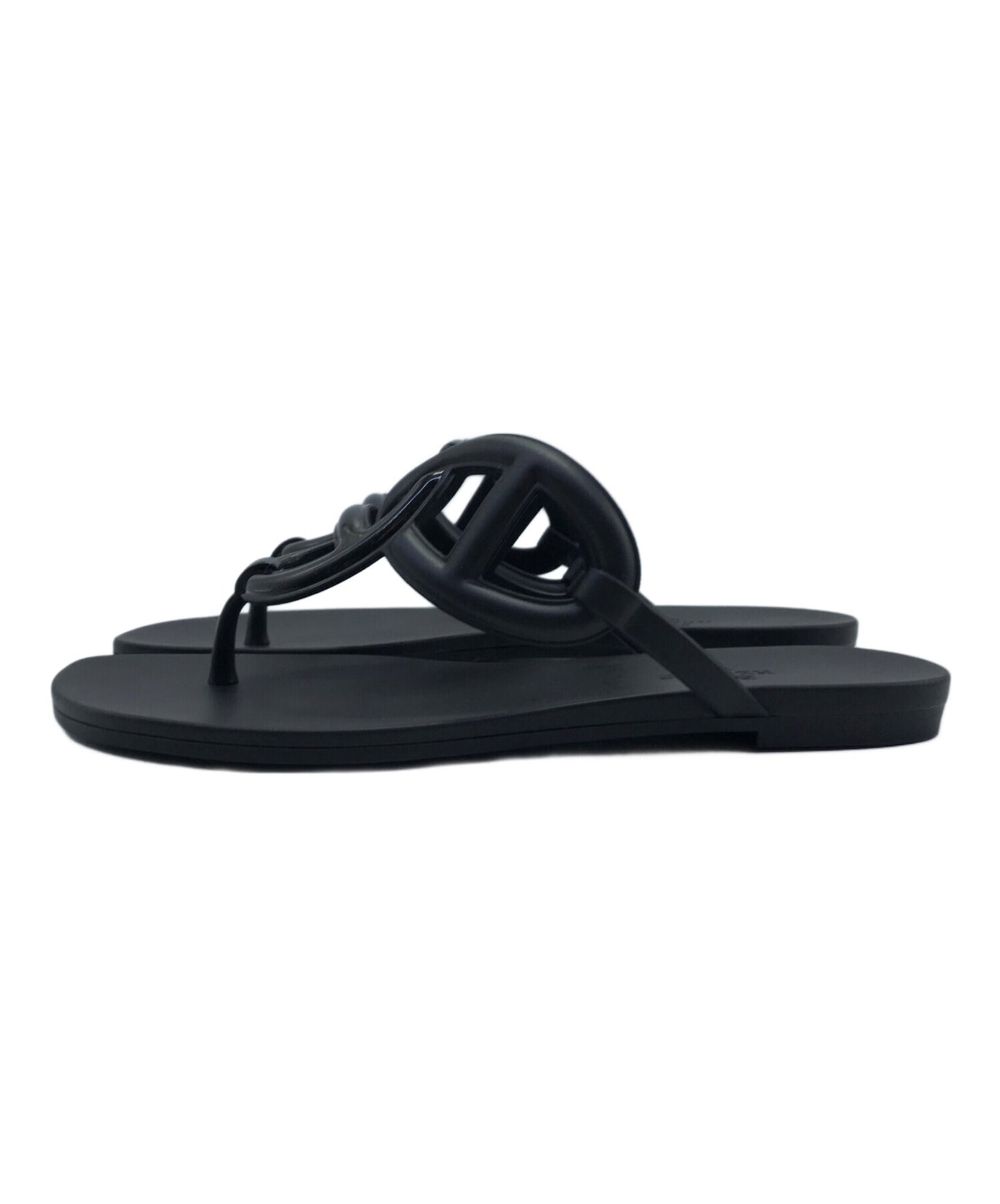 [Pre-owned] HERMES Rubber sandals HERMES Hermes Egeri Black