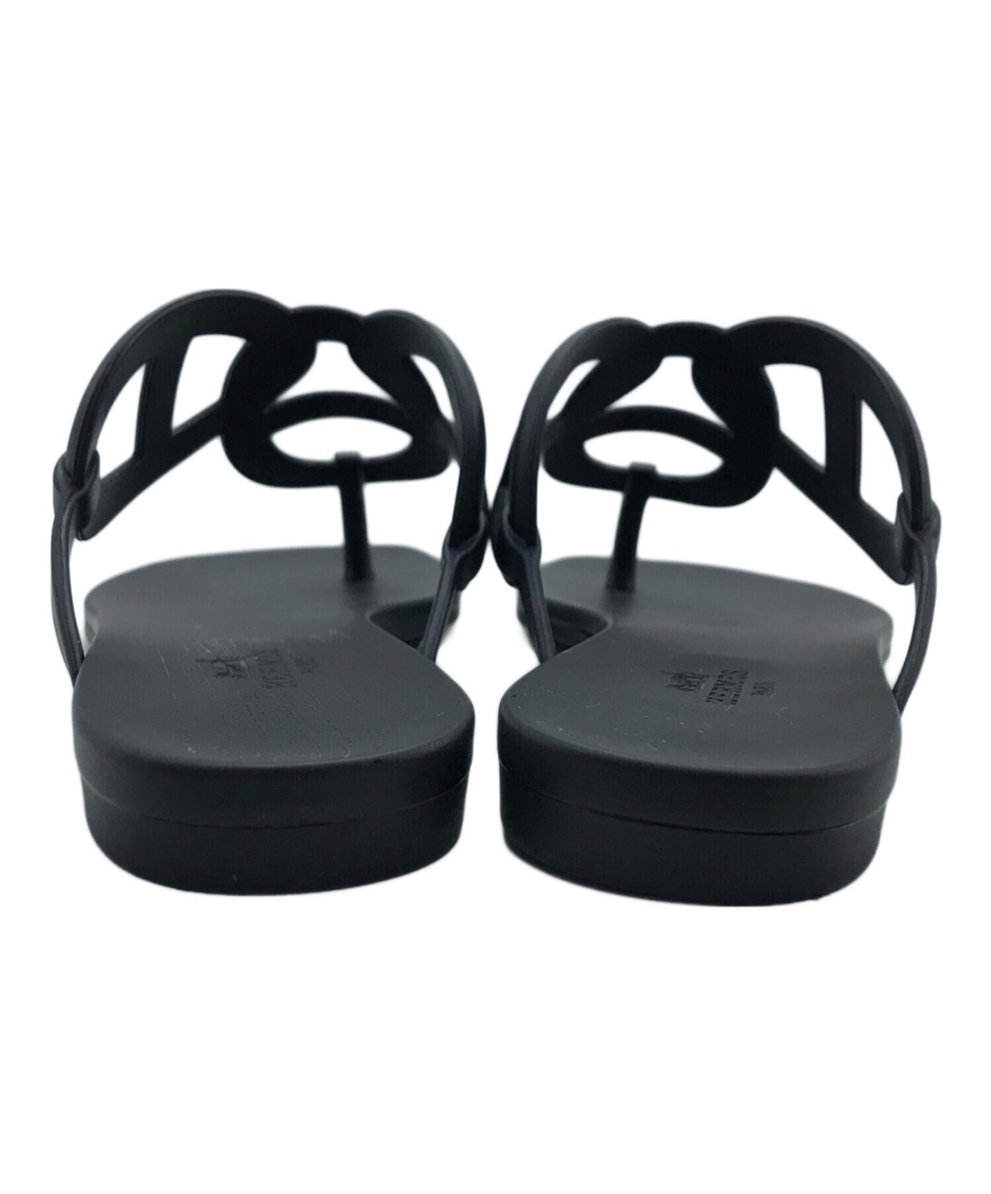 [Pre-owned] HERMES Rubber sandals HERMES Hermes Egeri Black