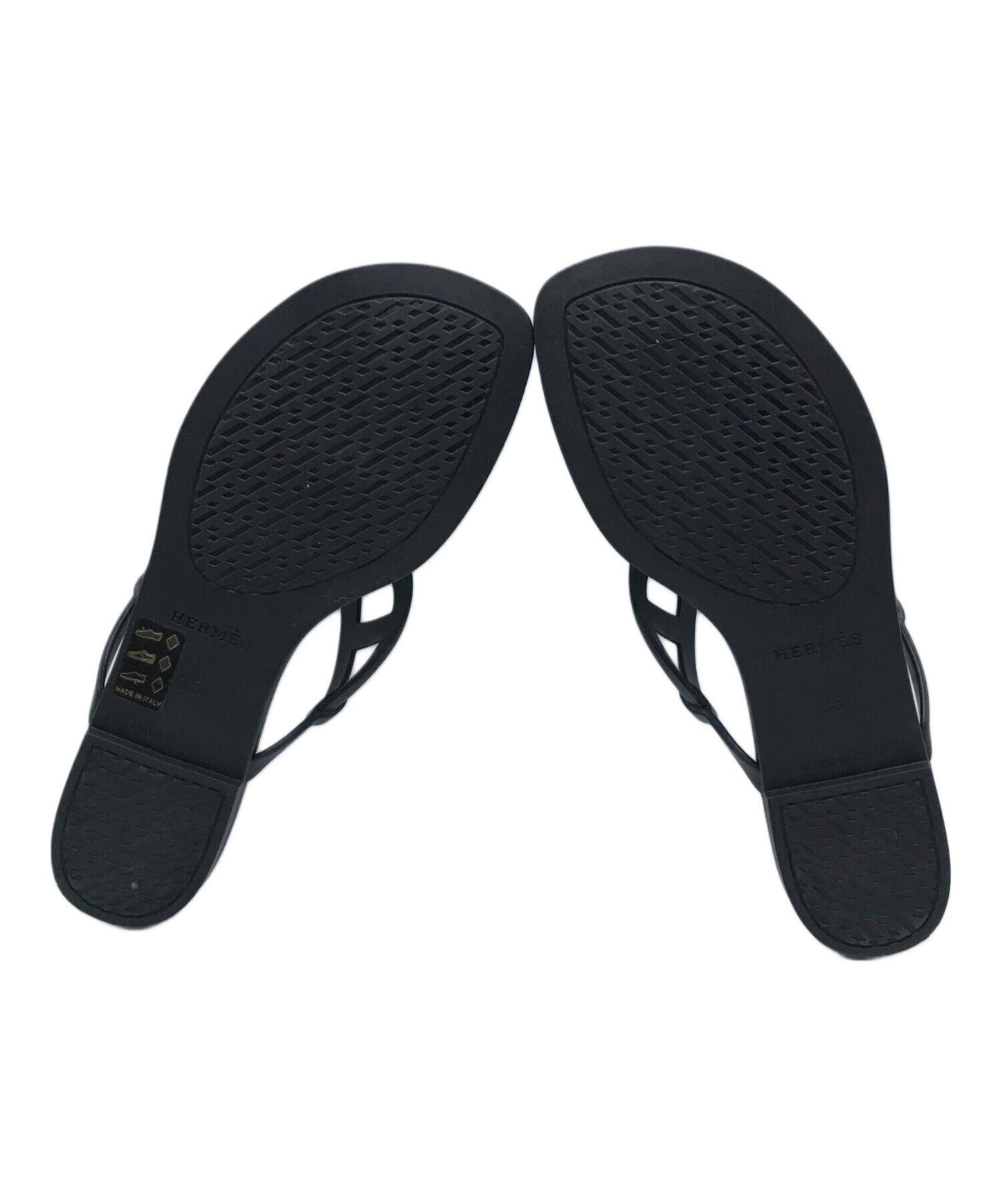 [Pre-owned] HERMES Rubber sandals HERMES Hermes Egeri Black