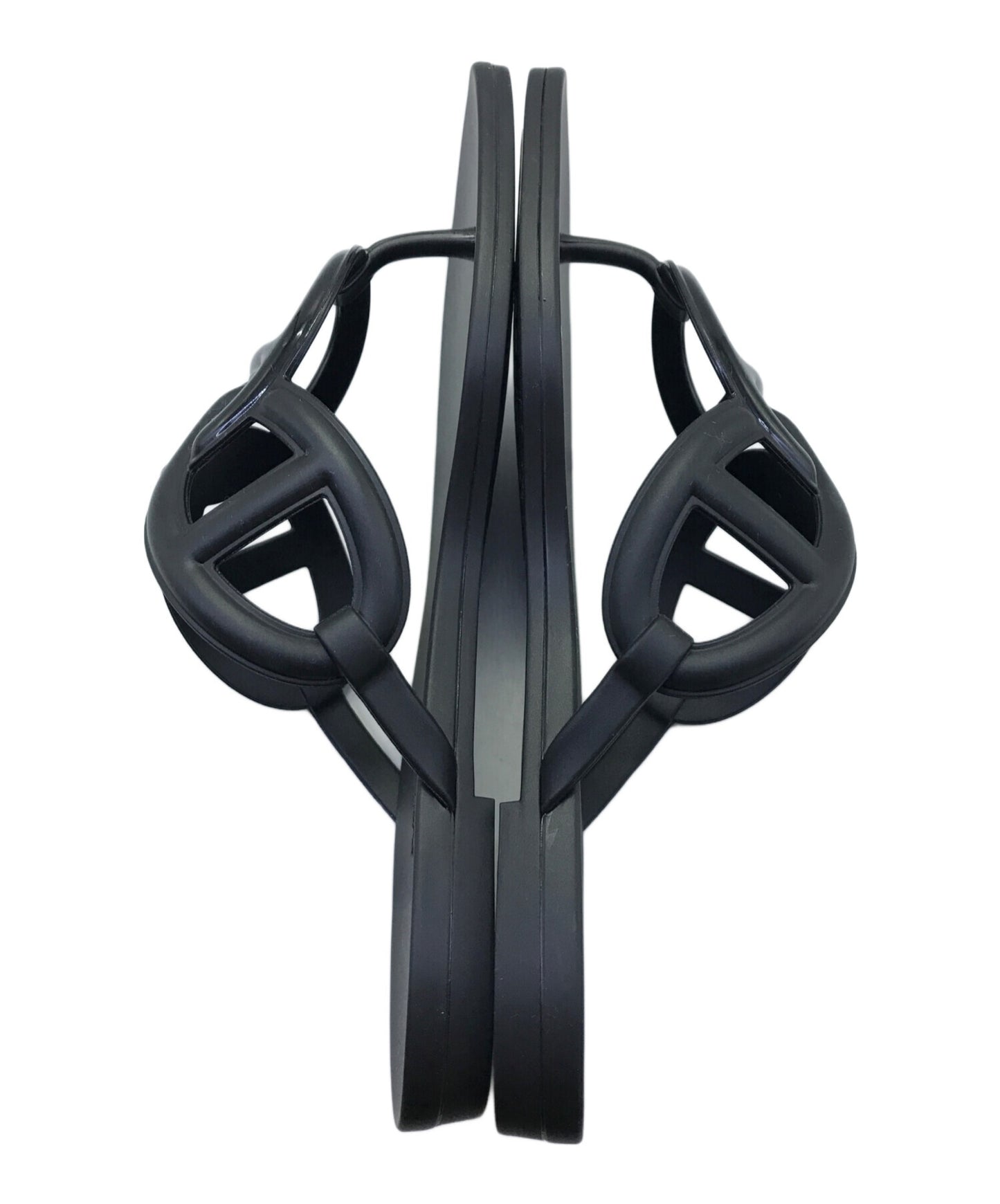 [Pre-owned] HERMES Rubber sandals HERMES Hermes Egeri Black