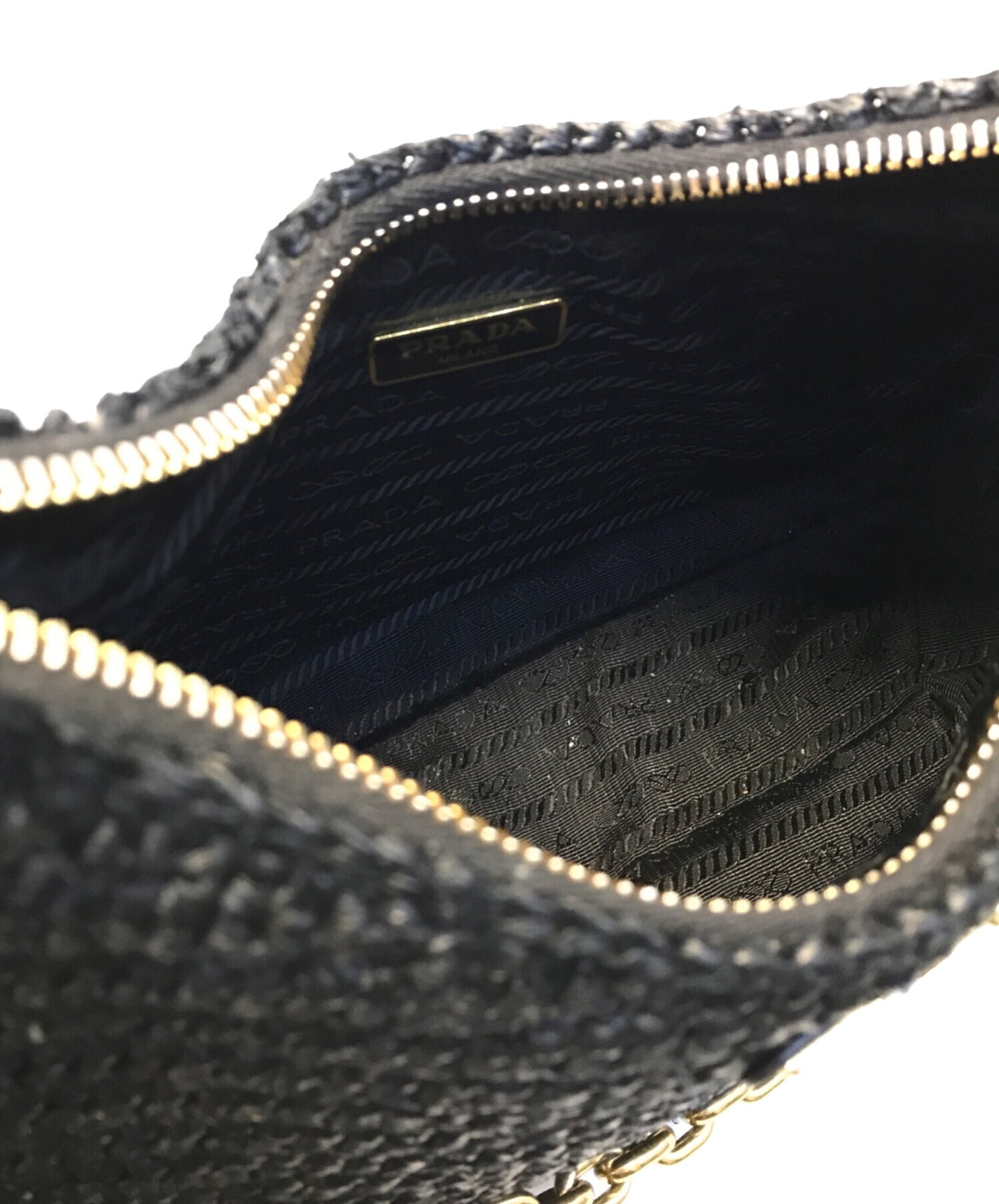 [Pre-owned] PRADA Re-Edition 2005 Raffia Chain Shoulder Bag Handbag PRADA Prada 1BH204 1BH204