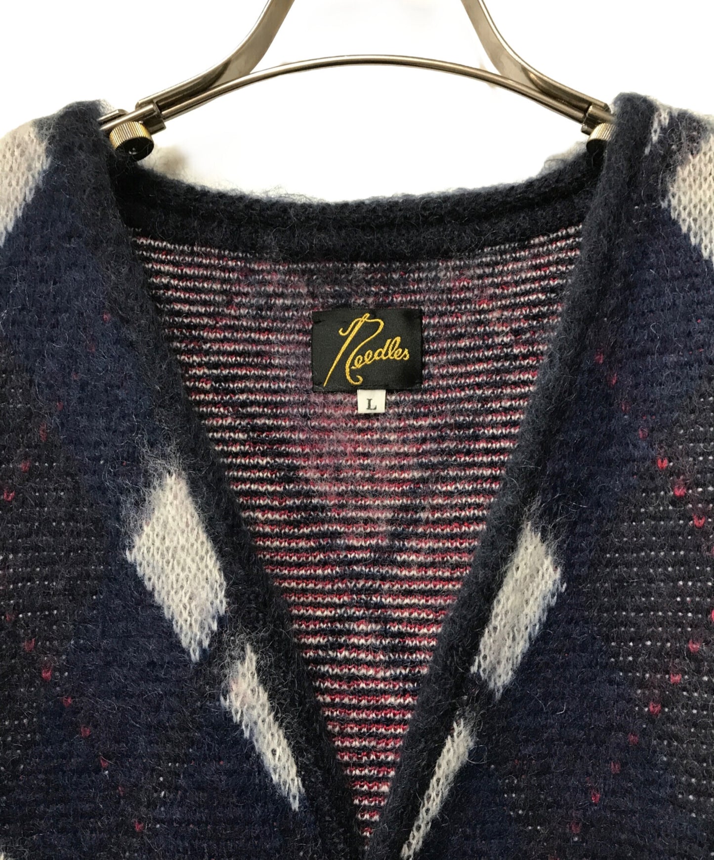 [Pre-owned] Needles MOHAIR CARDIGAN - ARGYLE Needles Needles/Needles Mohair Cardigan Argyle LQ452 LQ452