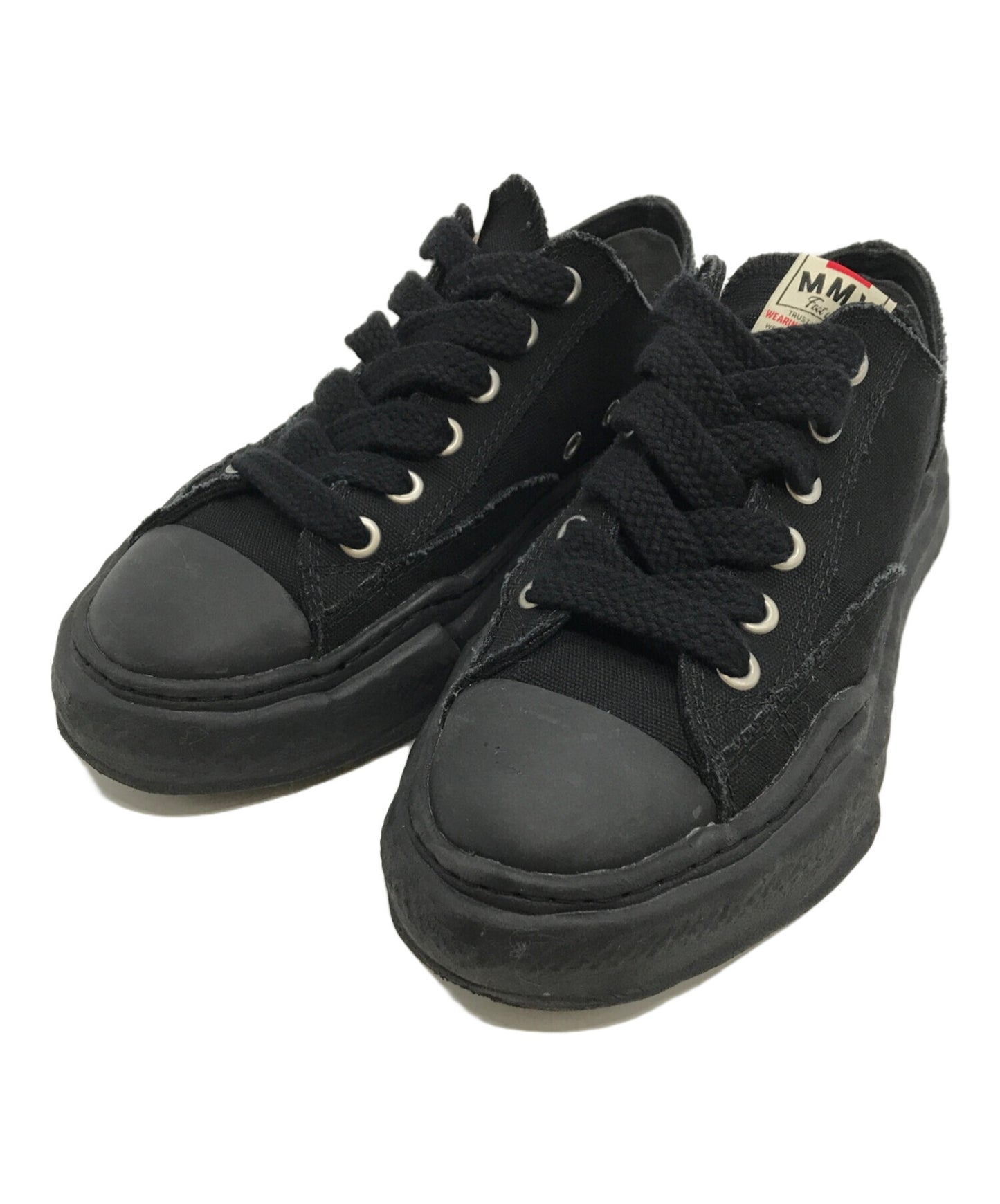 [Pre-owned] Maison MIHARA YASUHIRO "PETERSON" original sole canvas lowcut sneaker/ PETERSON original sole canvas lowcut sneaker BLACK × BLACK A01FW702