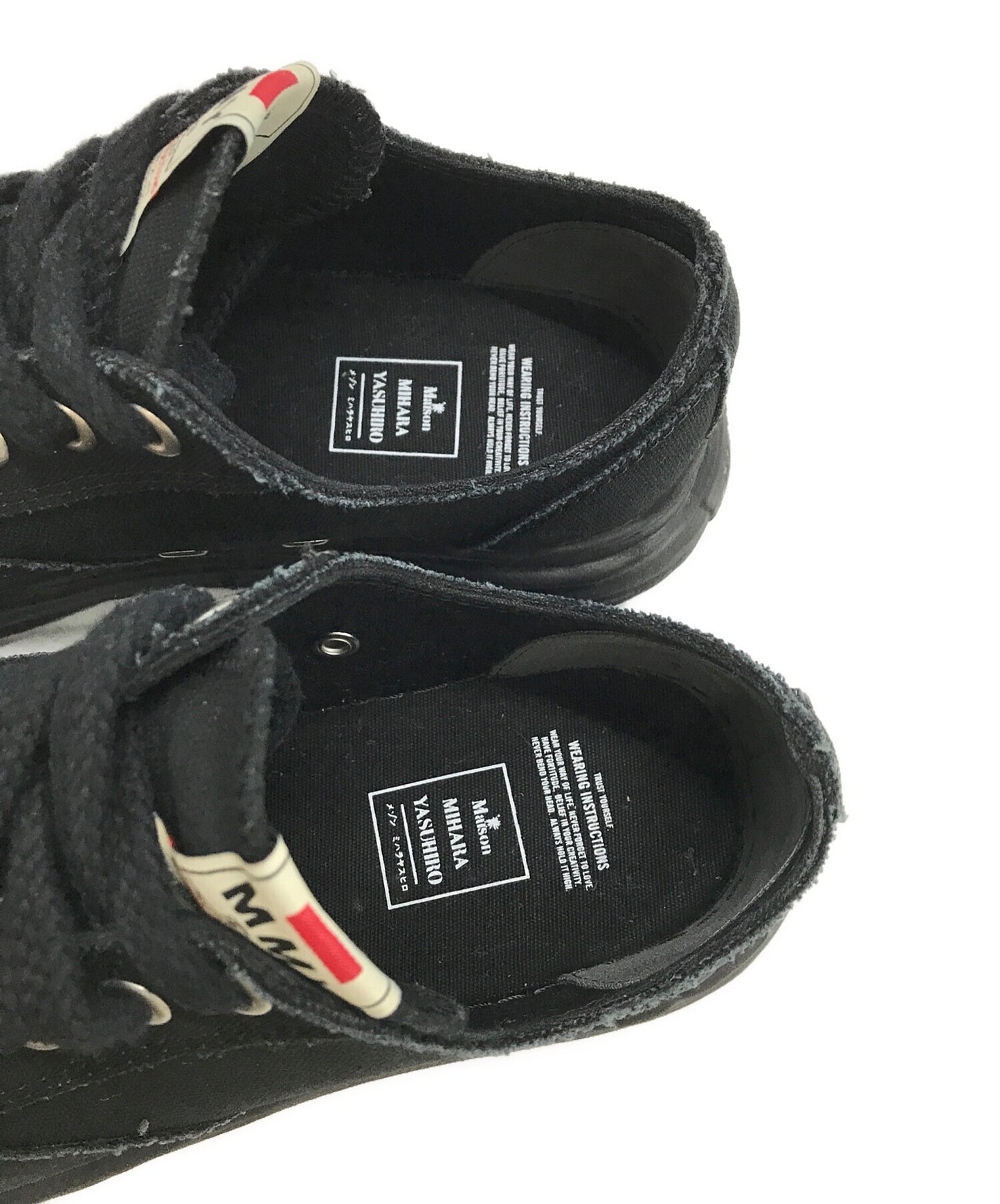 [Pre-owned] Maison MIHARA YASUHIRO "PETERSON" original sole canvas lowcut sneaker/ PETERSON original sole canvas lowcut sneaker BLACK × BLACK A01FW702