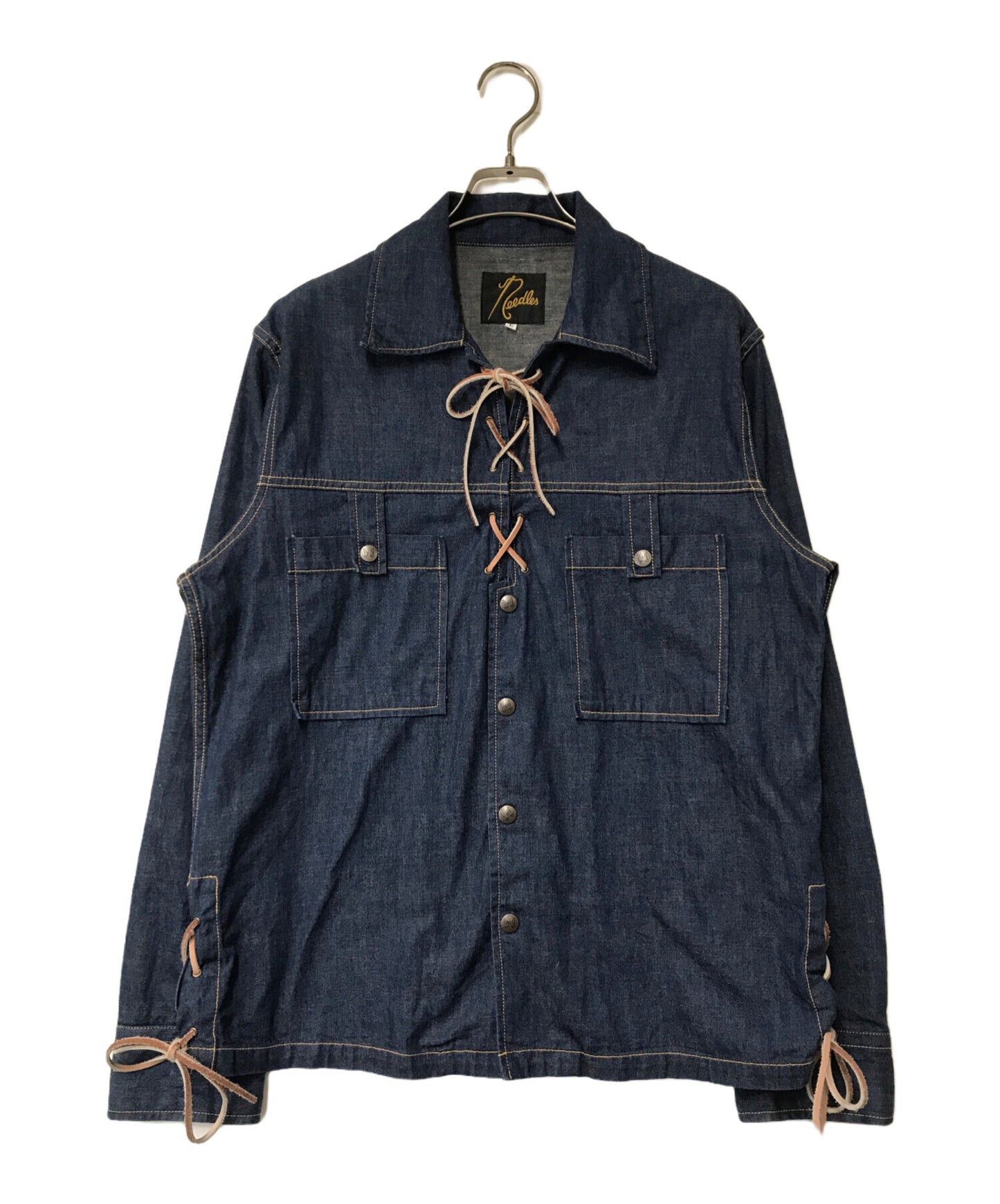 [Pre-owned] Needles lace-up denim shirt