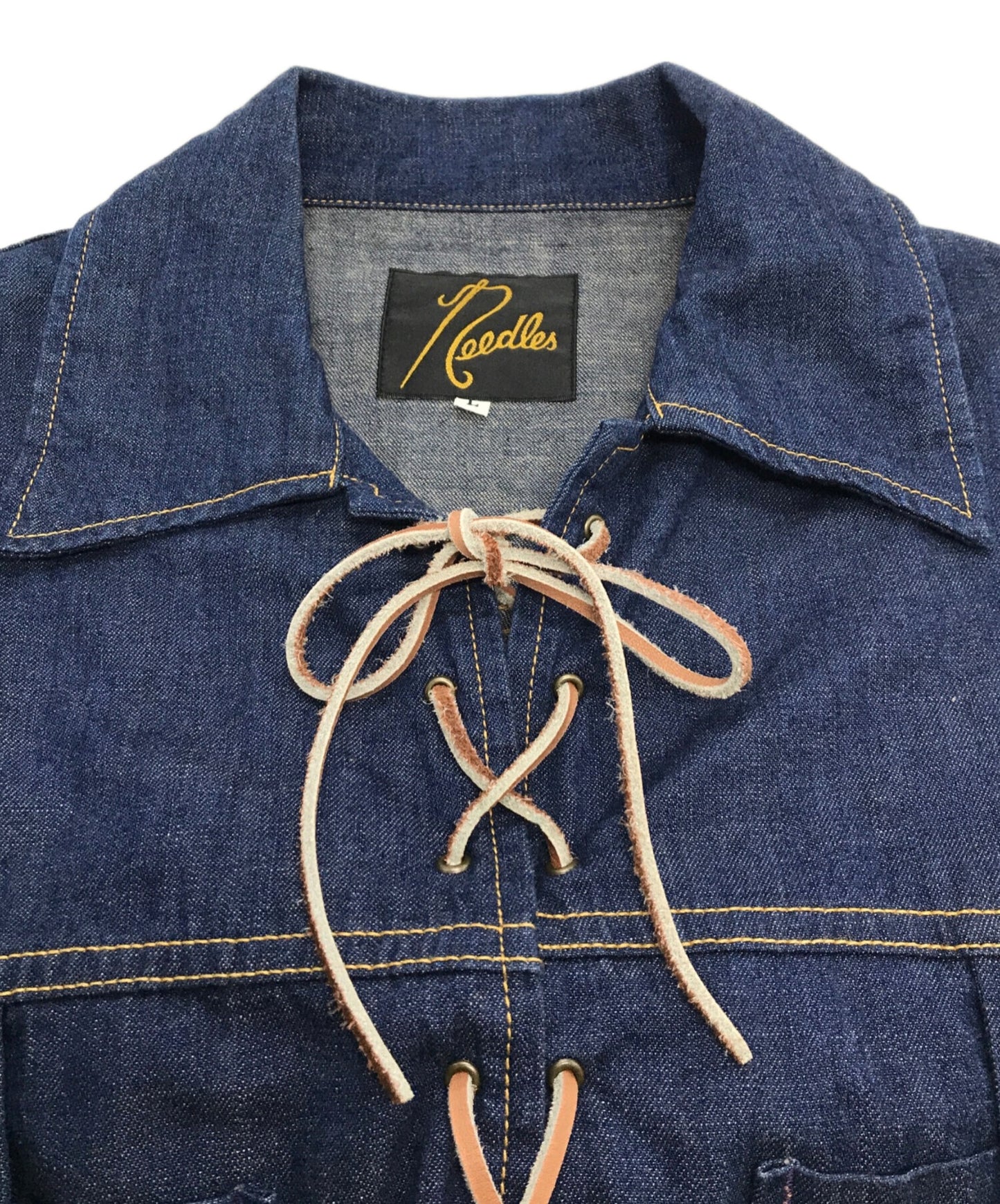 [Pre-owned] Needles lace-up denim shirt