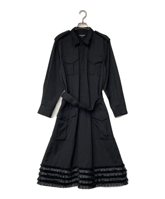 [Pre-owned] JUNYA WATANABE COMME des GARCONS Ruffle Military Design Wool Dress Long Dress with Belt Archived AD2006 JR-O024