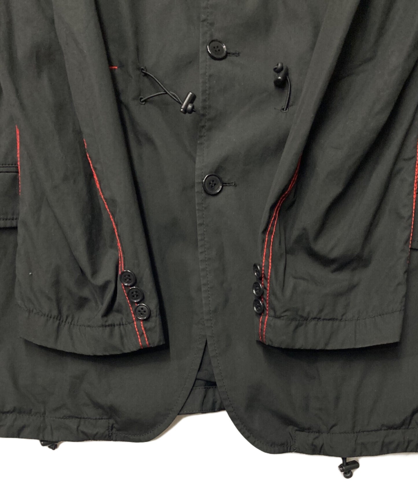 [Pre-owned] COMME des GARCONS HOMME Stitch design drawcord tailored jacket with red stitching HE-J028 HE-J028