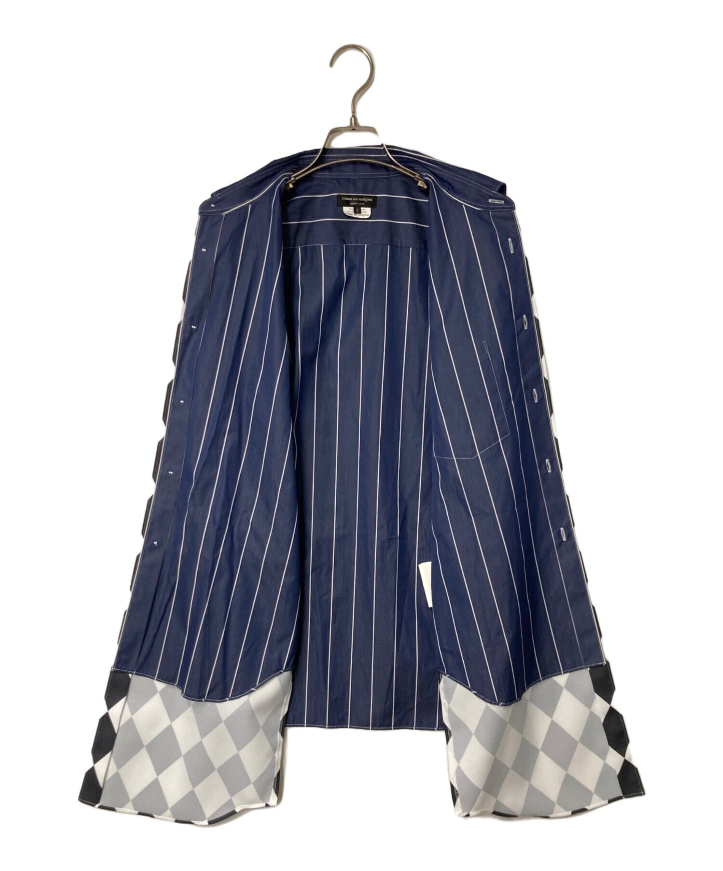 [Pre-owned] COMME des GARCONS HOMME PLUS Striped layered long shirt round cut PF-B015 PF-B015
