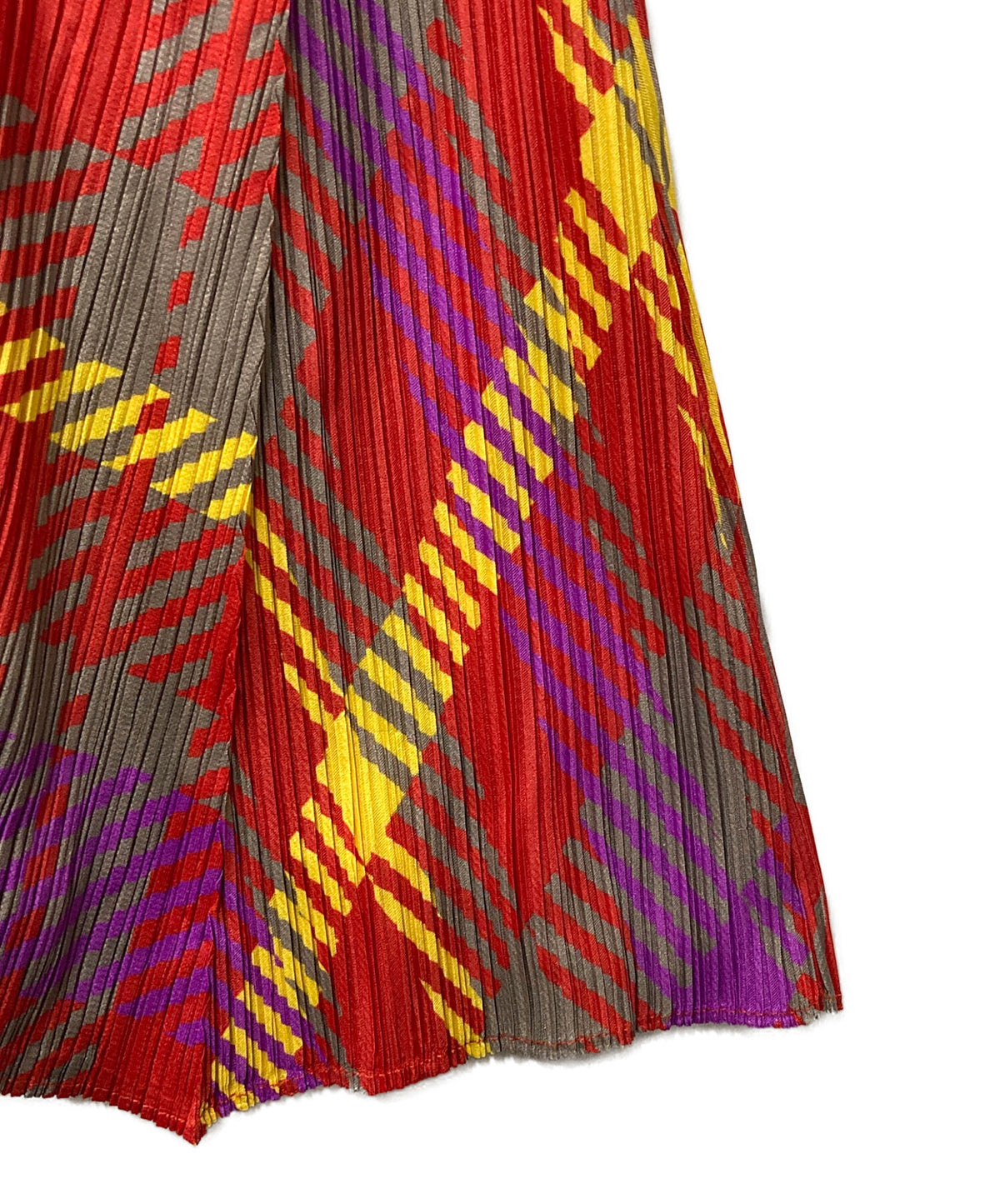 [Pre-owned] PLEATS PLEASE All-Over Print Dress, Checkered, Knee-Length, Tunic, All-Over Print, Flared PP43-JH685