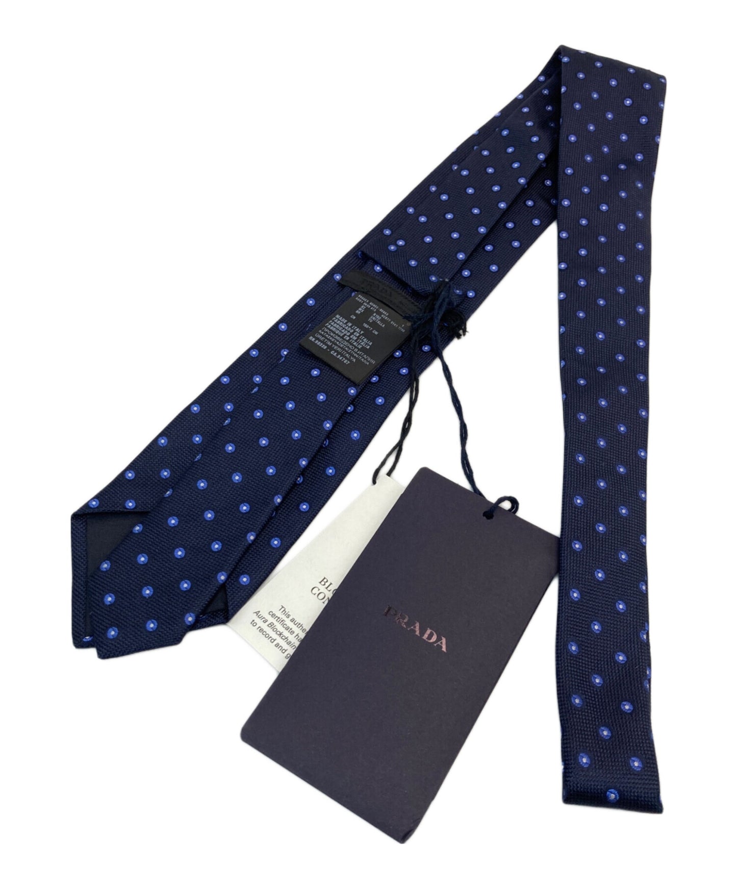 [Pre-owned] PRADA Silk Tie, Polka Dot Pattern, Made in Italy UCR77 S141