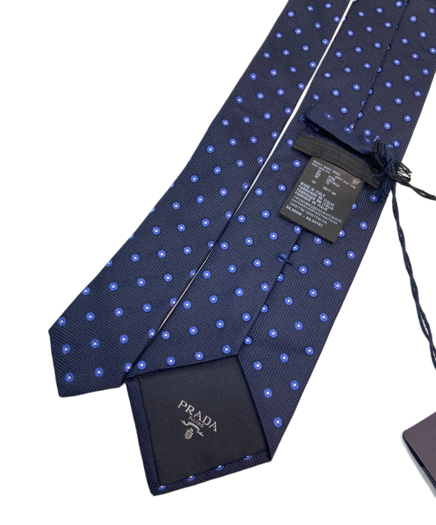 [Pre-owned] PRADA Silk Tie, Polka Dot Pattern, Made in Italy UCR77 S141