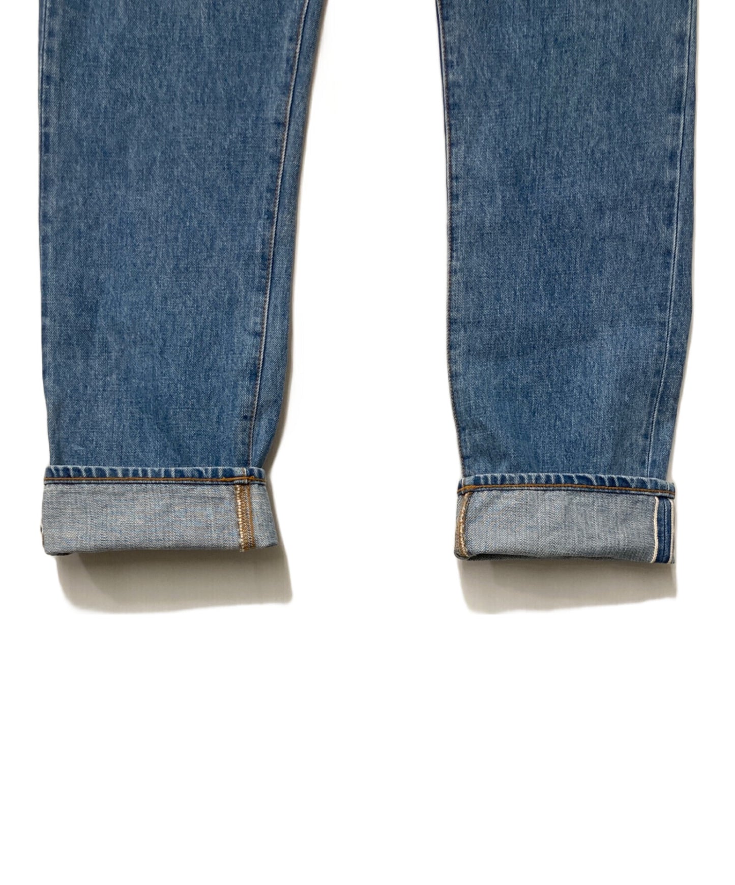 [Pre-owned] SUPREME Slim-Fit Denim Pants, Made in the USA, Button Fly, Selvedge Denim, Logo Patch