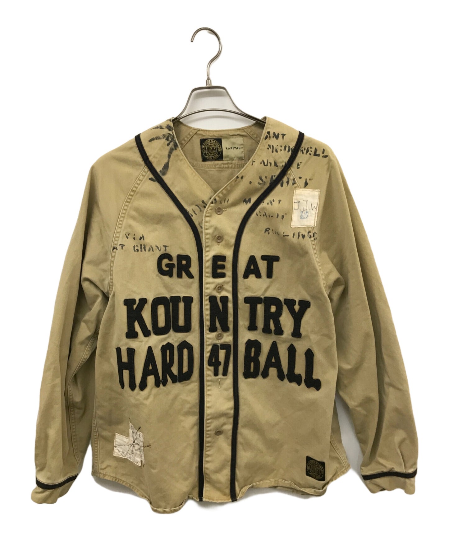 [Pre-owned] KAPITAL Damaged baseball long sleeve shirt K2209LS015