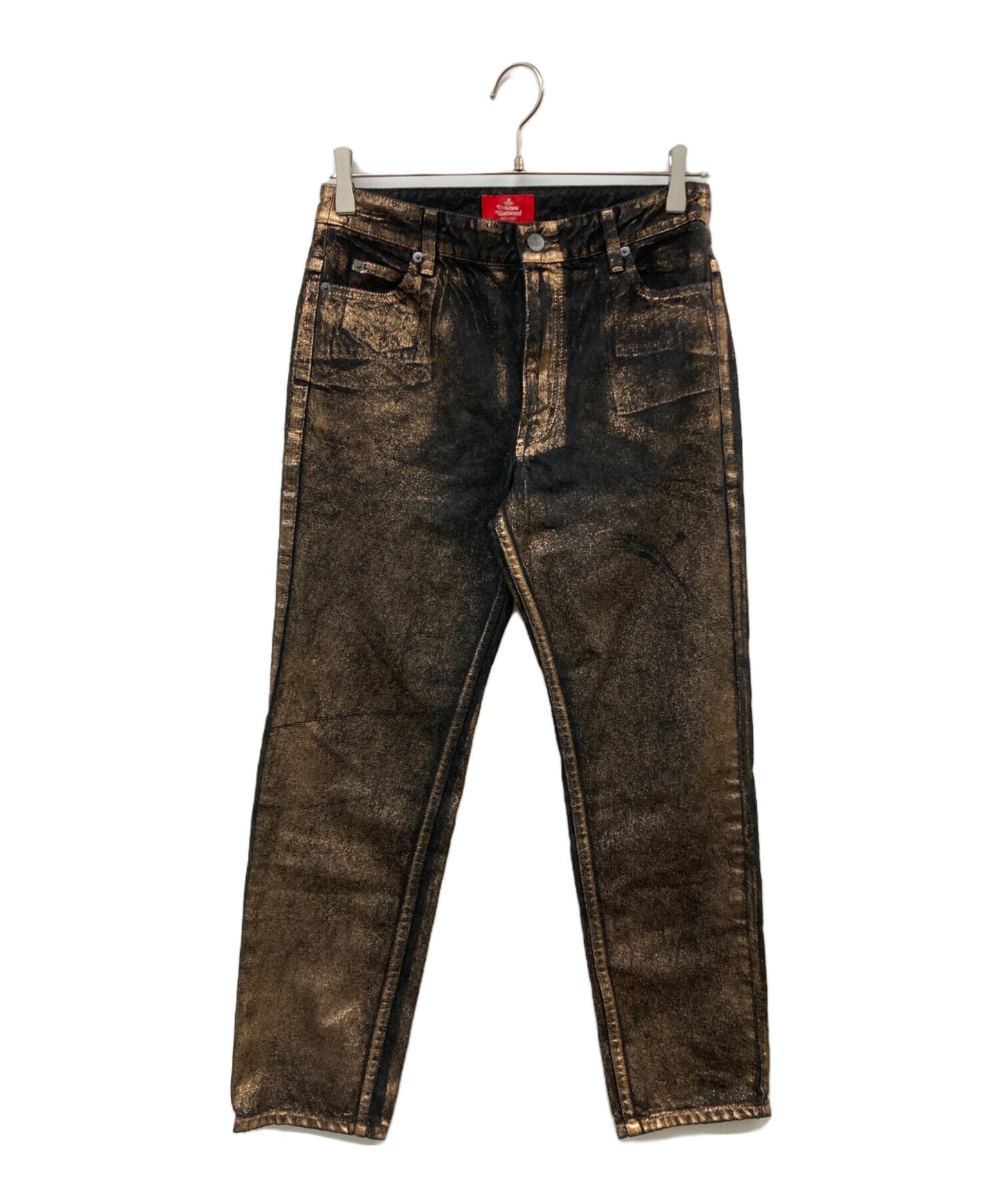 [Pre-owned] Vivienne Westwood RED LABEL lame-finish denim pants 16-12-712009