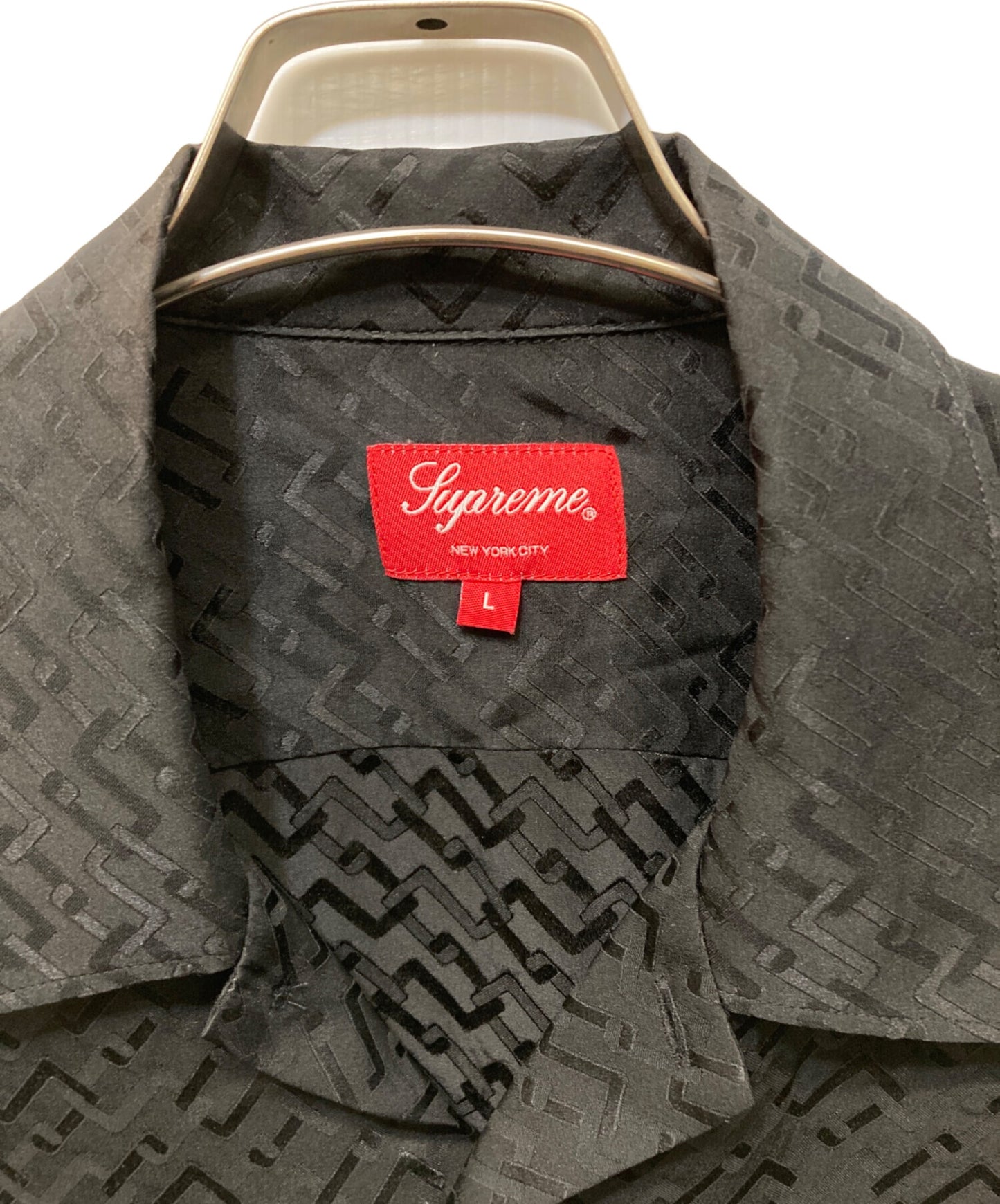 [Pre-owned] SUPREME Tonal Monogram Silk S/S Shirt