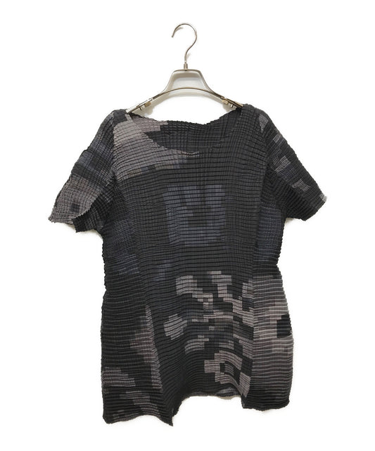 [Pre-owned] ISSEY MIYAKE Stretch Pleats Box Dot Graphic T-Shirt IM11FJ212