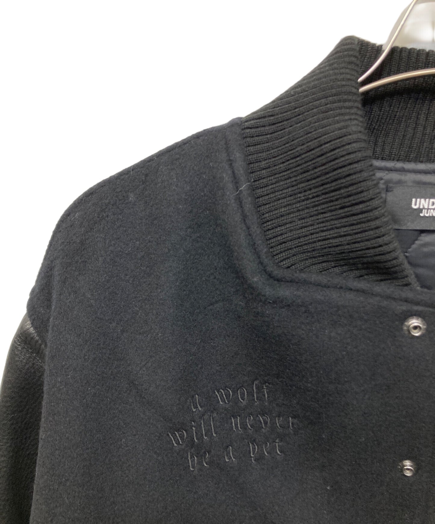 [Pre-owned] UNDERCOVER Kamilla Tolnoe Arm Leather Varsity Jacket / Sleeve Switching Varsity Jacket UC2C4206-1
