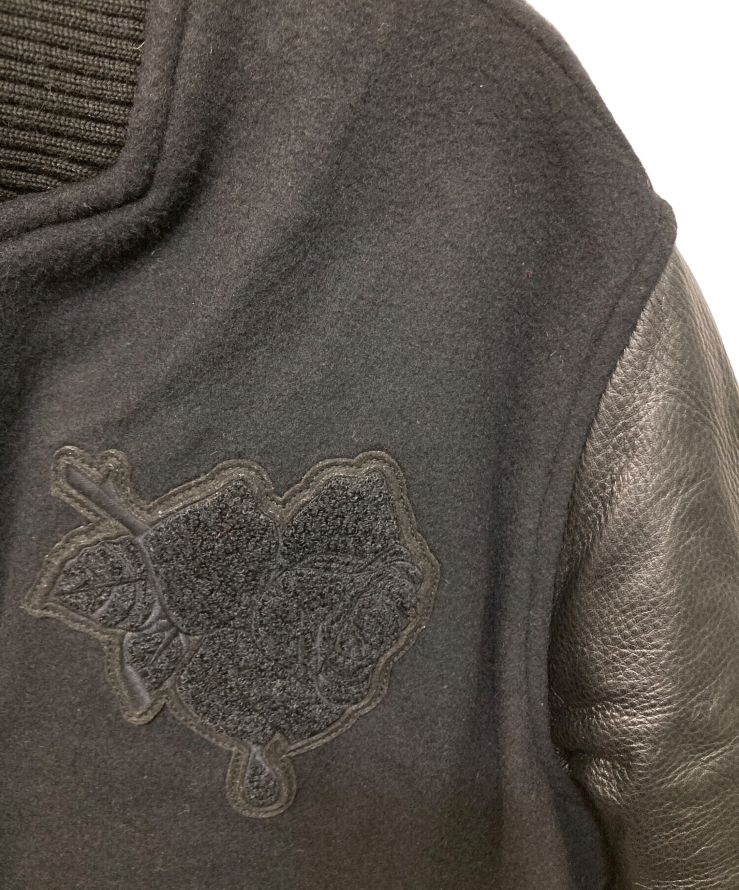 [Pre-owned] UNDERCOVER Kamilla Tolnoe Arm Leather Varsity Jacket / Sleeve Switching Varsity Jacket UC2C4206-1