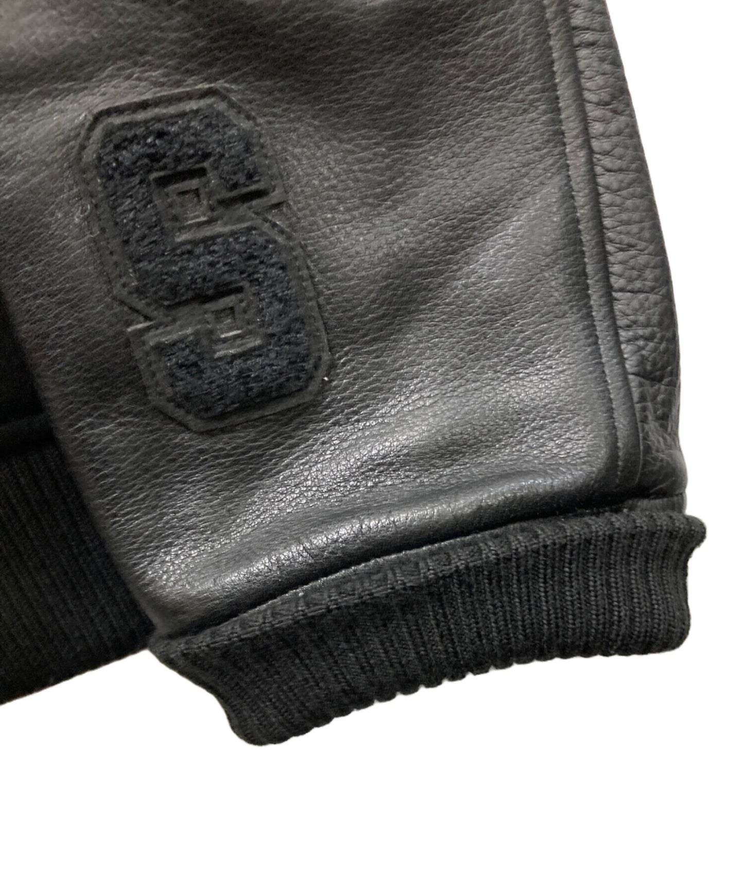 [Pre-owned] UNDERCOVER Kamilla Tolnoe Arm Leather Varsity Jacket / Sleeve Switching Varsity Jacket UC2C4206-1