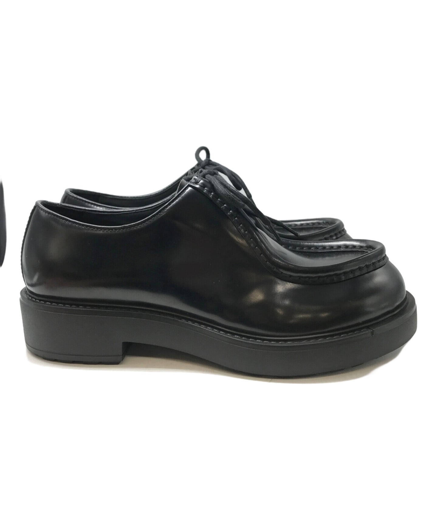 [Pre-owned] PRADA Diapason opaque brushed leather lace-up shoes 2EG419