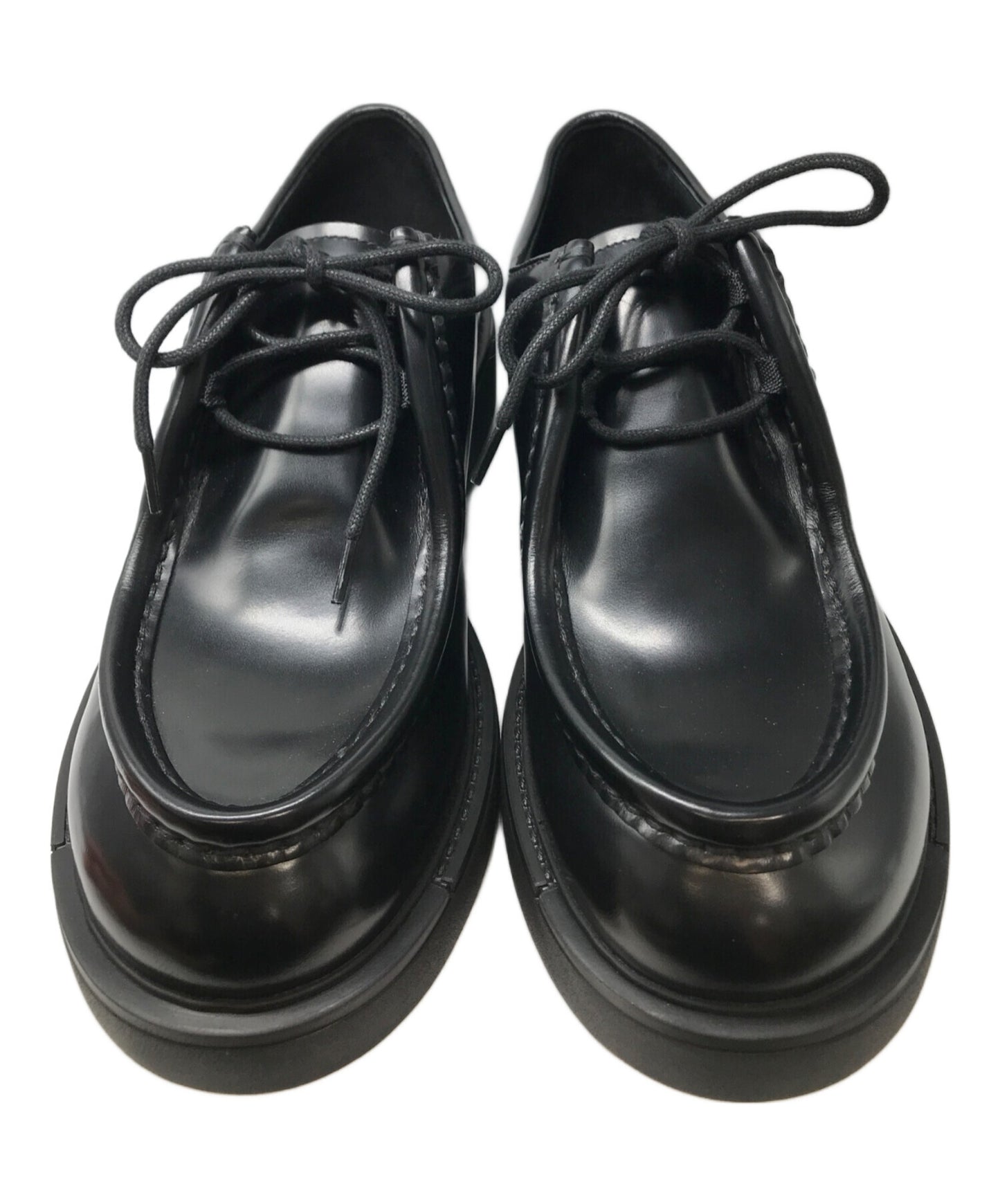 [Pre-owned] PRADA Diapason opaque brushed leather lace-up shoes 2EG419
