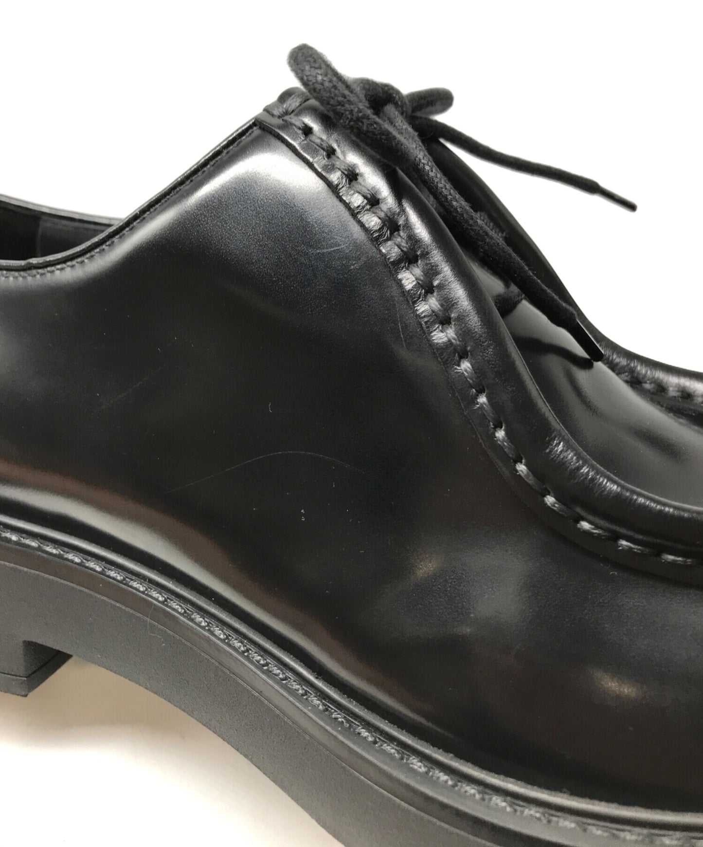 [Pre-owned] PRADA Diapason opaque brushed leather lace-up shoes 2EG419