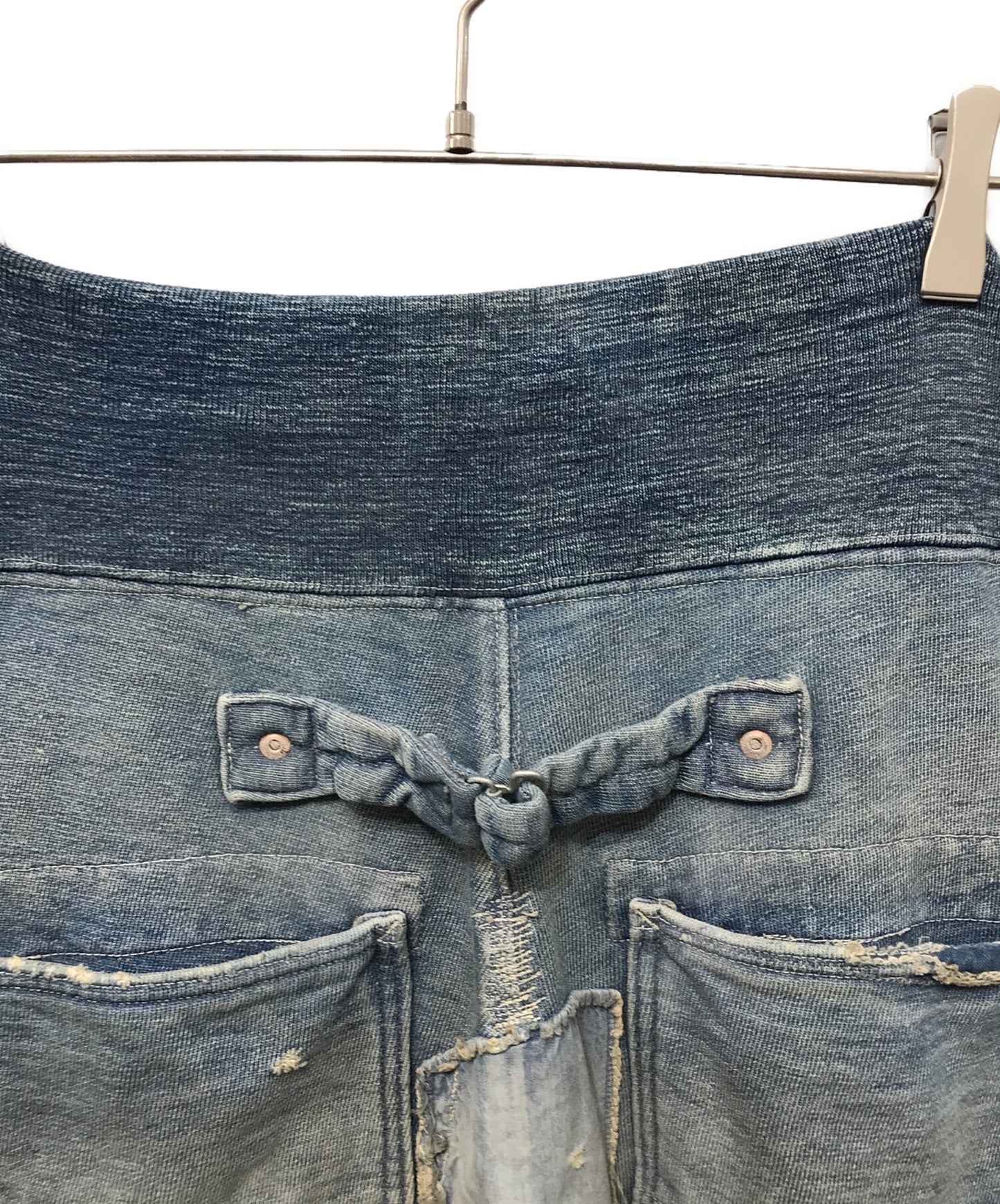 [Pre-owned] KAPITAL Ragged-finished patchwork sweatshirt denim pants