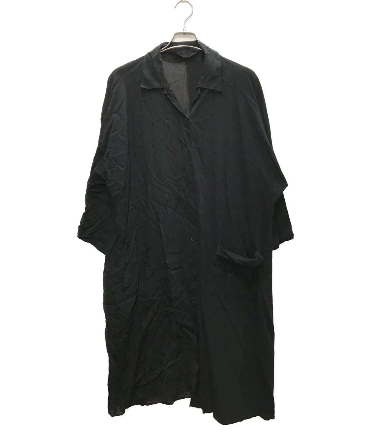 [Pre-owned] BLACK Scandal Yohji Yamamoto Cut-out Long Shirt Dress NH-B20-824