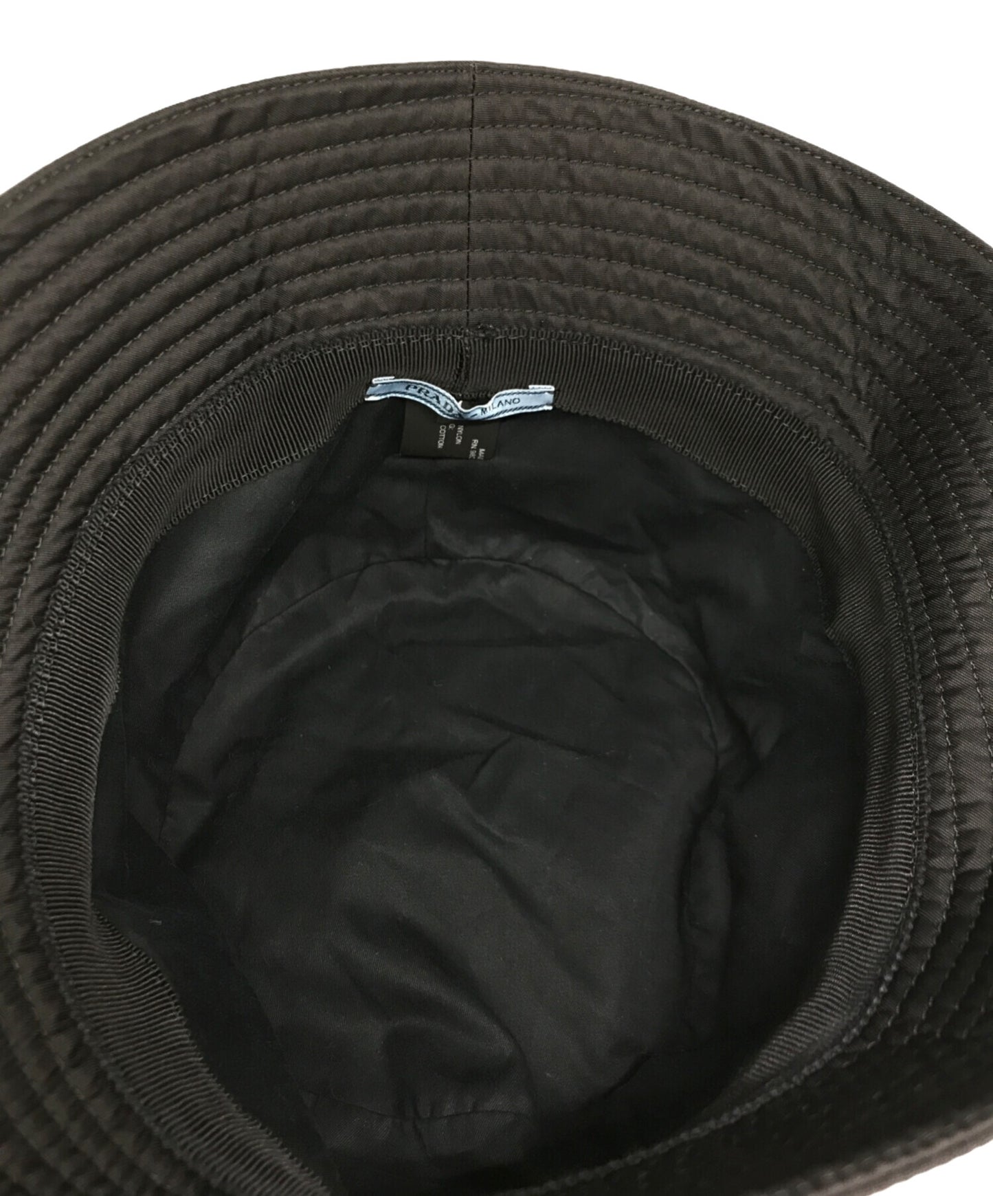 [Pre-owned] PRADA Triangle Logo Nylon Bucket Hat 1HC137