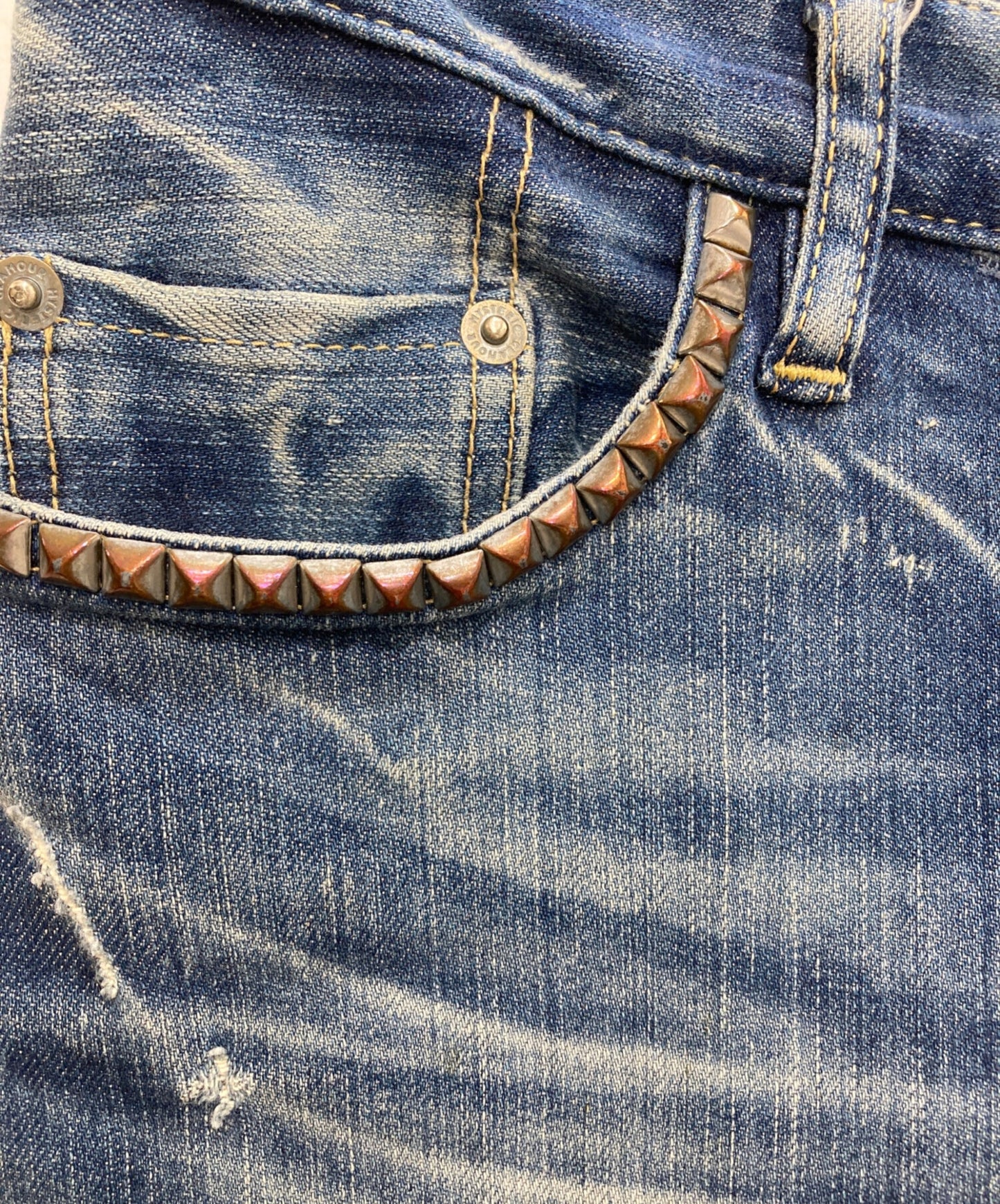 [Pre-owned] Hysteric Glamour SP processed studded stretch denim pants 0242AP08
