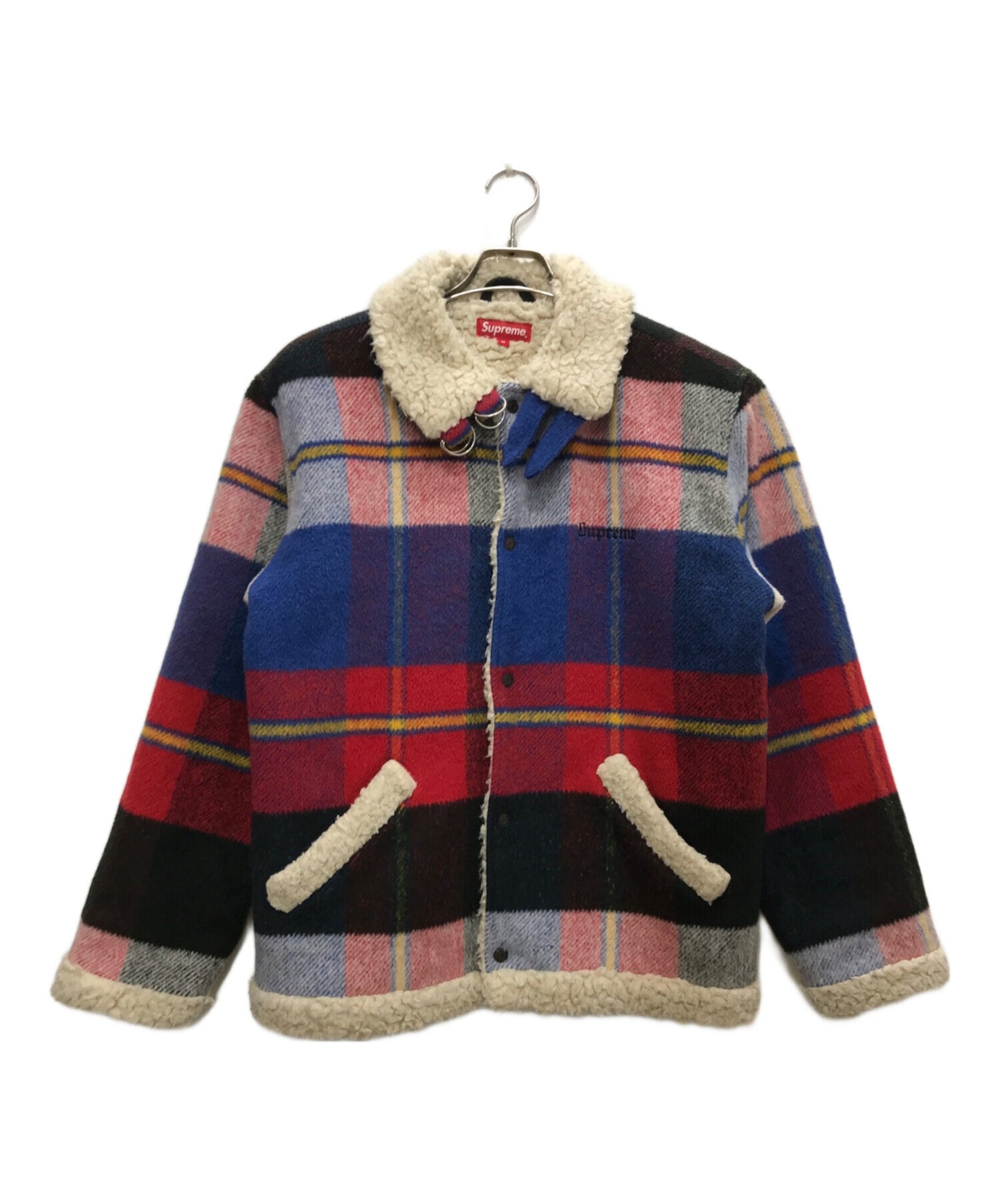 [Pre-owned] SUPREME Plaid Shearling Bomber Jacket
