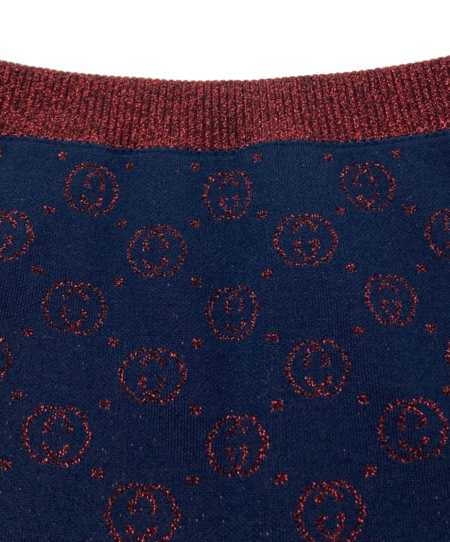 [Pre-owned] GUCCI Interlocking G lamé knit long skirt 605923 XKAHT