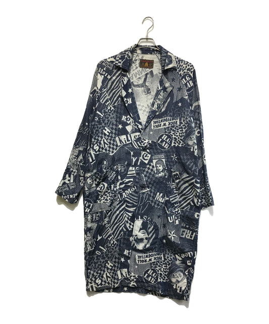 [Pre-owned] Hysteric Glamour LONDON NITE Jacquard Denim Long Jacket (London Knight) / Long Coat 01183AB03