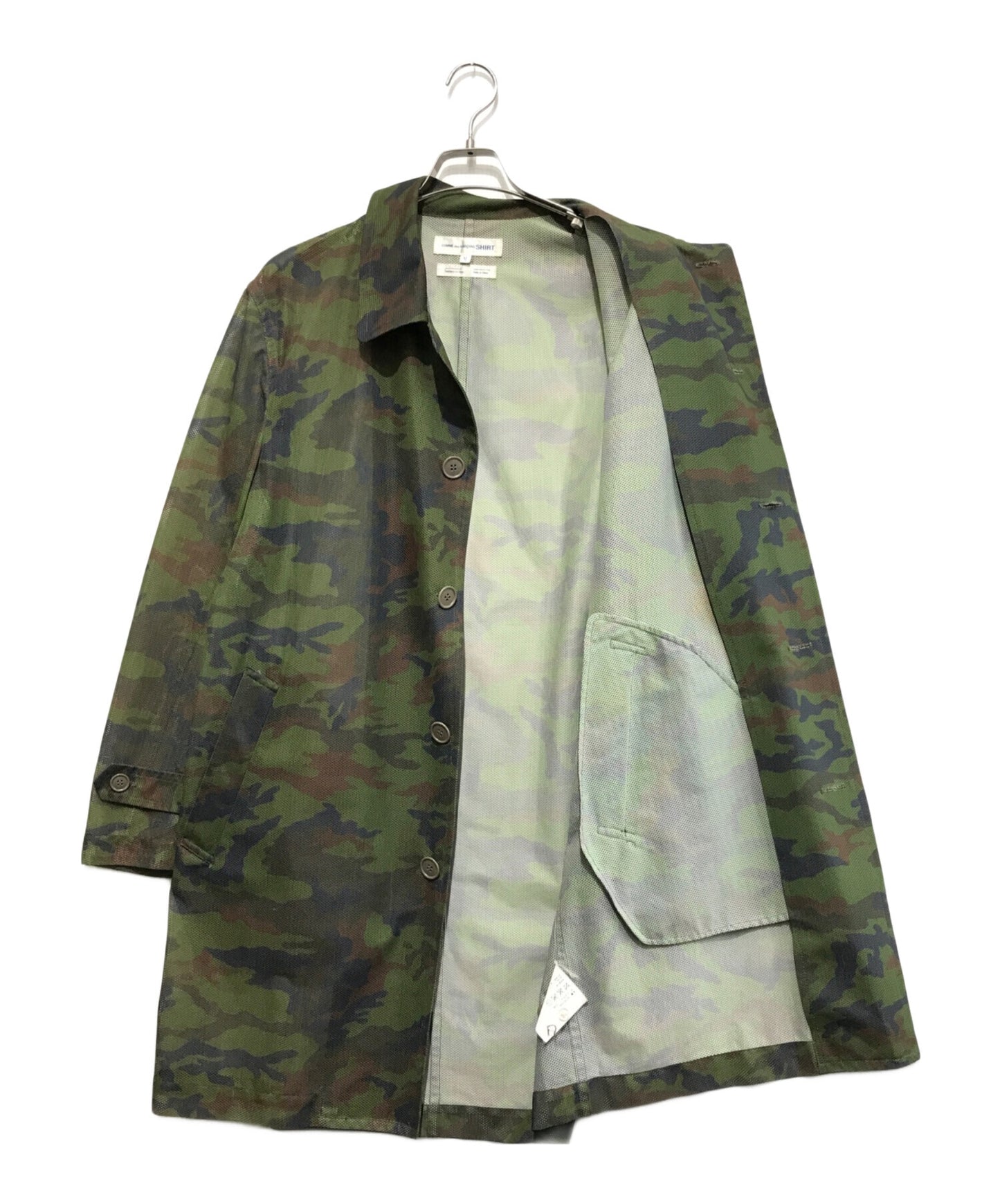 [Pre-owned] COMME des GARCONS Camouflage Mesh Stencil Collar Coat S10104