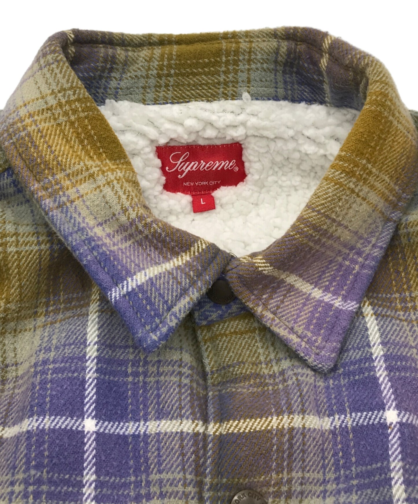[Pre-owned] SUPREME 22AW shearling lined flannel shirt