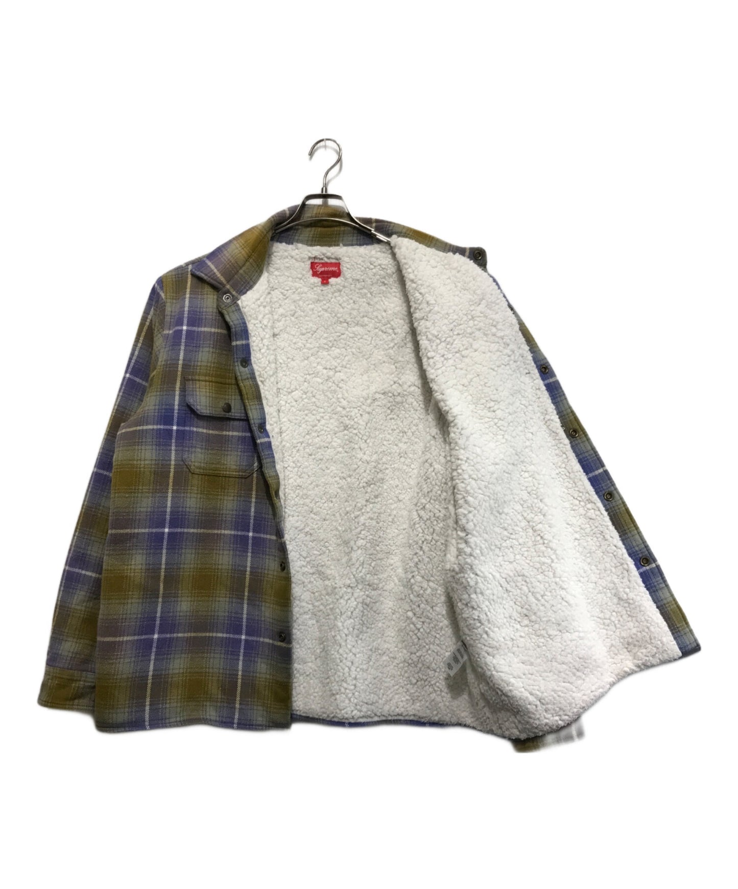 [Pre-owned] SUPREME 22AW shearling lined flannel shirt